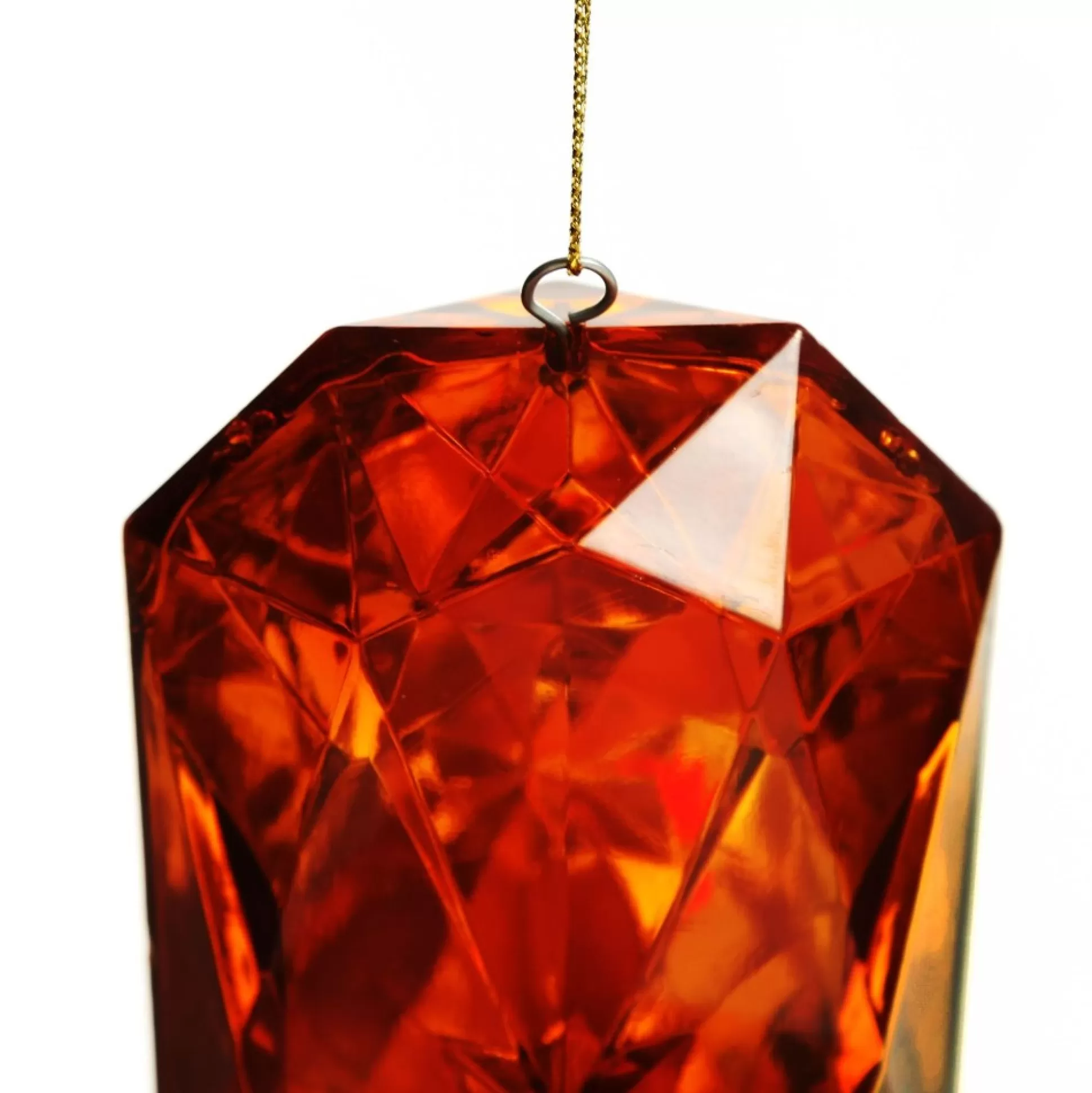 Amber Emerald Cut Gem Christmas Hanging Decoration Christmas Tree Decorations |