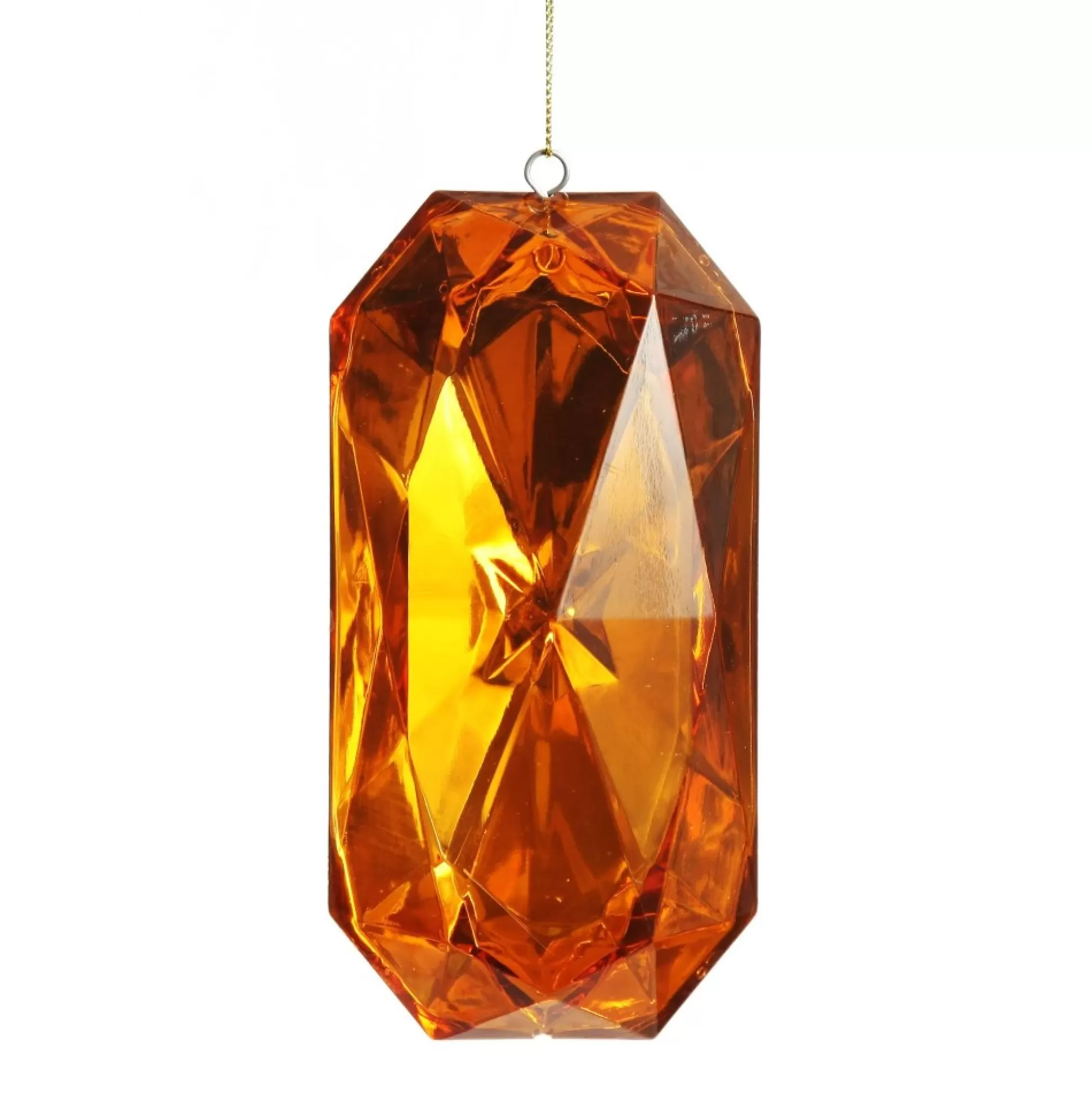 Amber Emerald Cut Gem Christmas Hanging Decoration Christmas Tree Decorations |