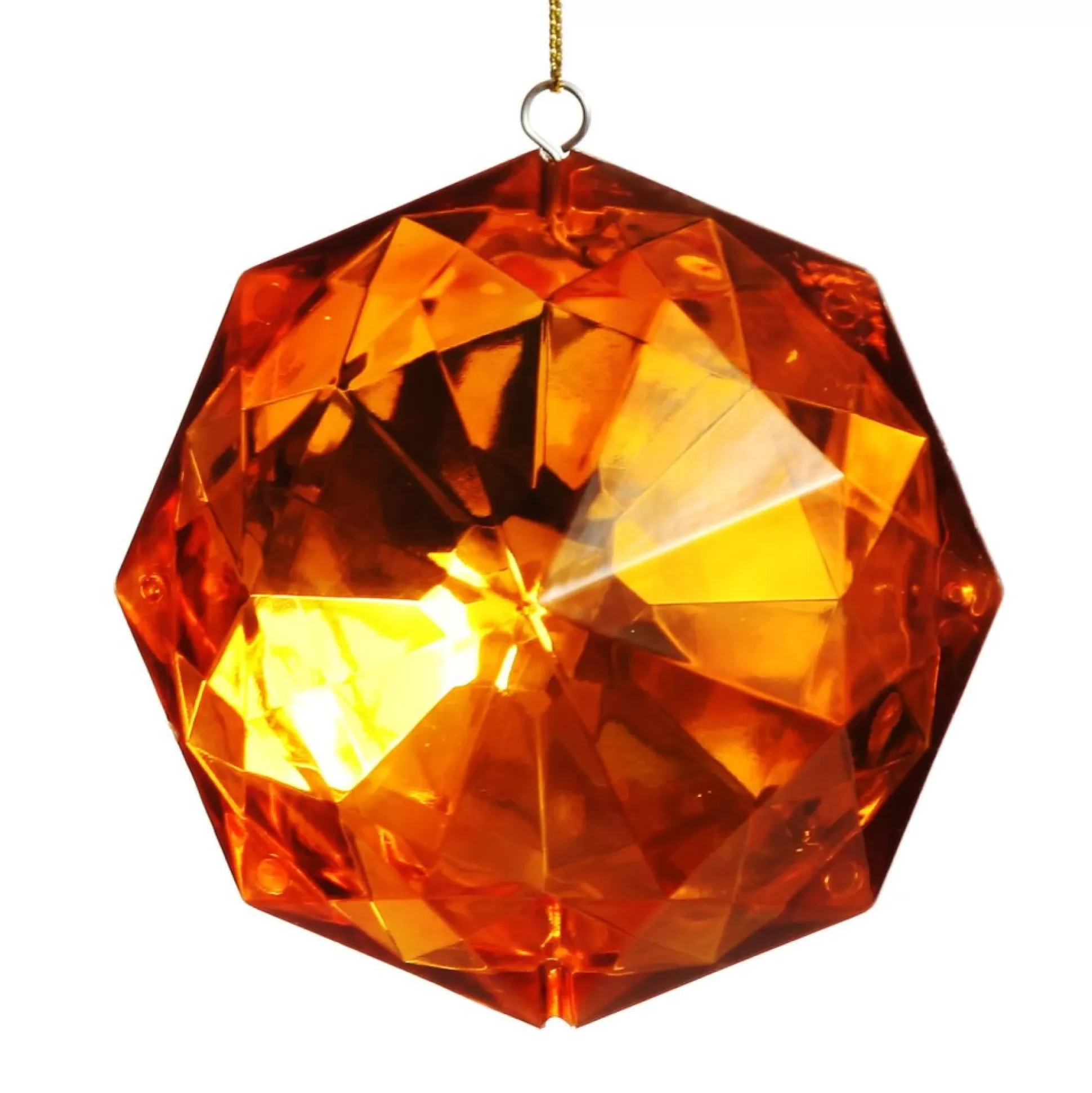 Amber Octagonal Cut Gem Christmas Hanging Decoration Christmas Tree Decorations |