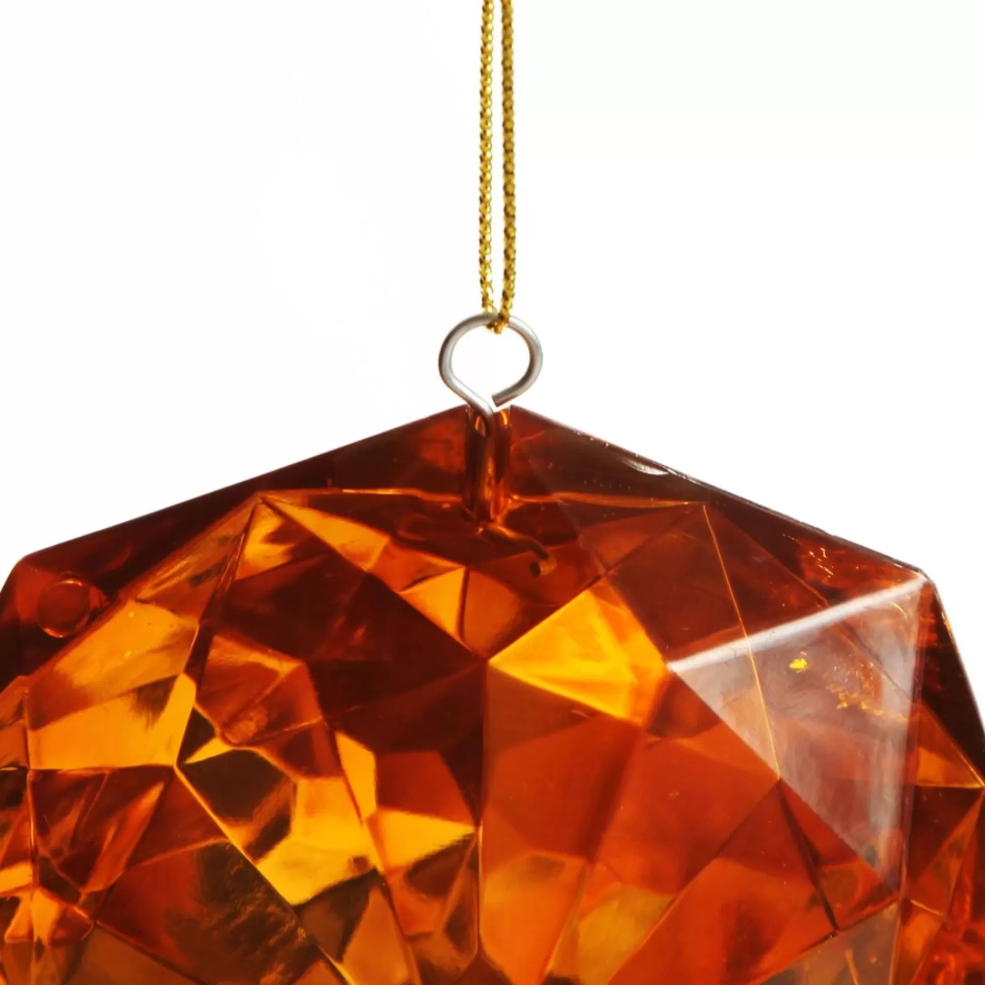 Amber Octagonal Cut Gem Christmas Hanging Decoration Christmas Tree Decorations |