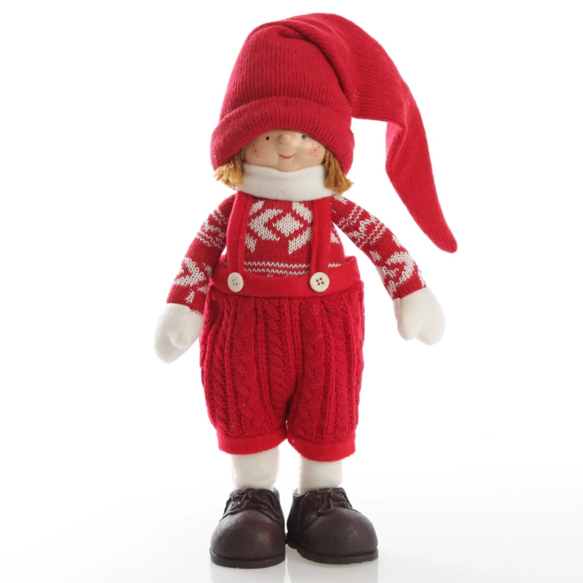 Astrid Cute Christmas Dress up Ornament in Red Overalls Christmas Figurines |