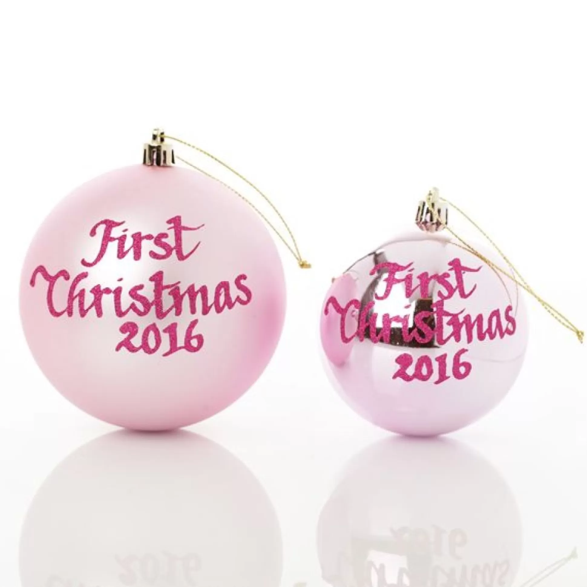 Baby Pink First Christmas Personalised Bauble Personalised Baubles |