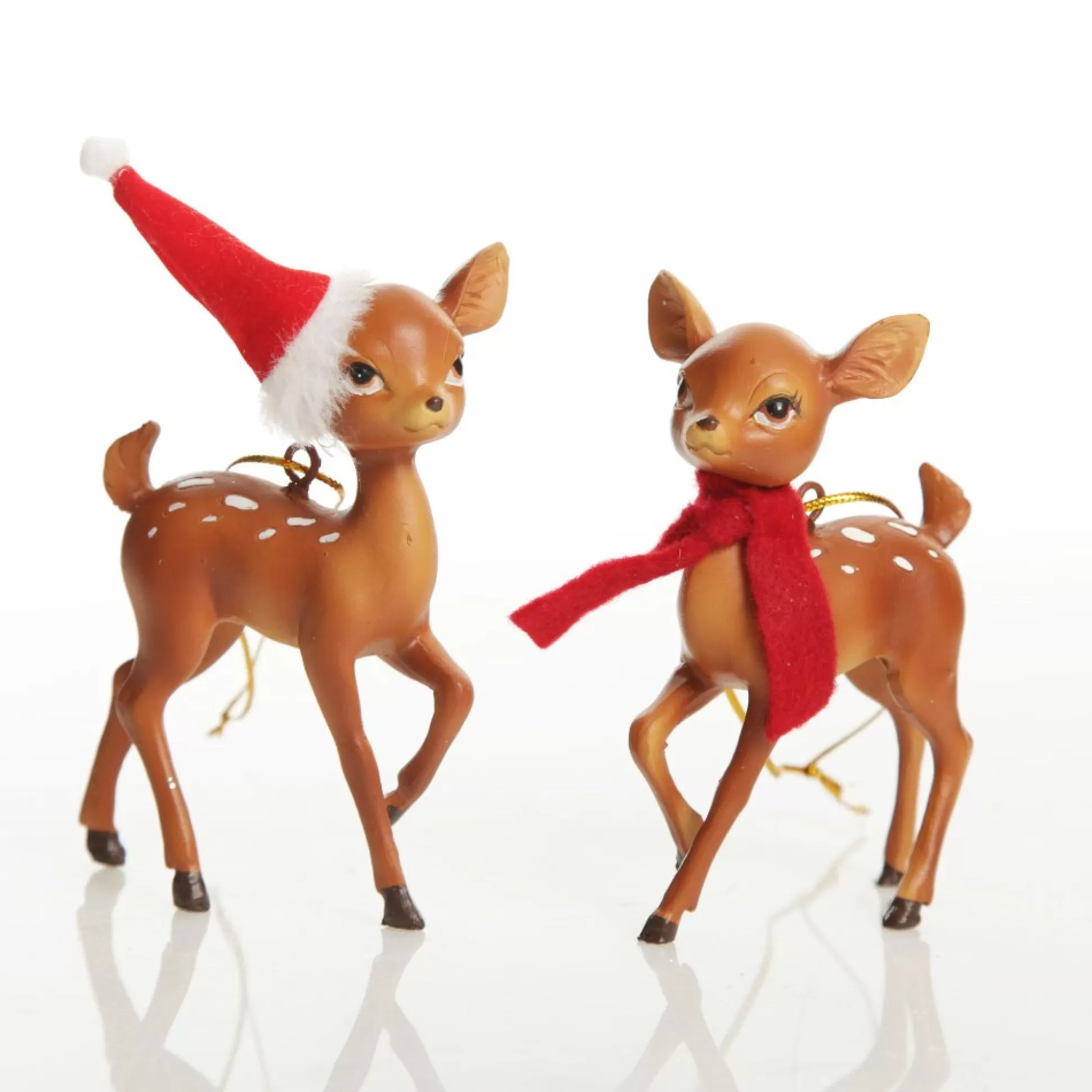 Bambi with Santa Hat Hanging Christmas Decoration Christmas Tree Decorations |
