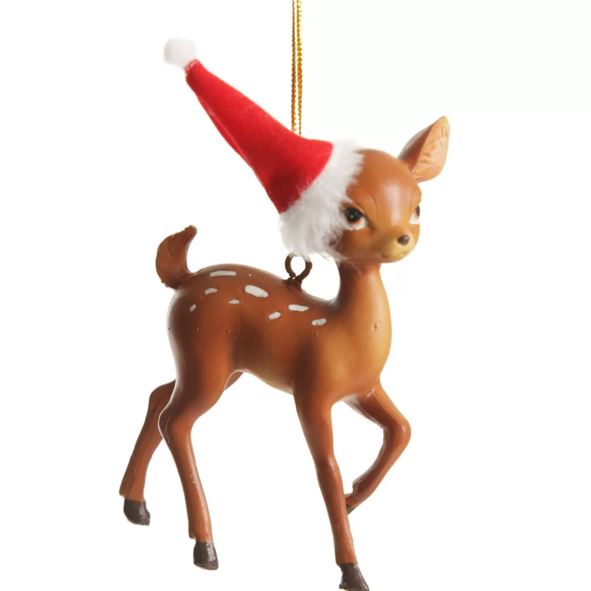 Bambi with Santa Hat Hanging Christmas Decoration Christmas Tree Decorations |