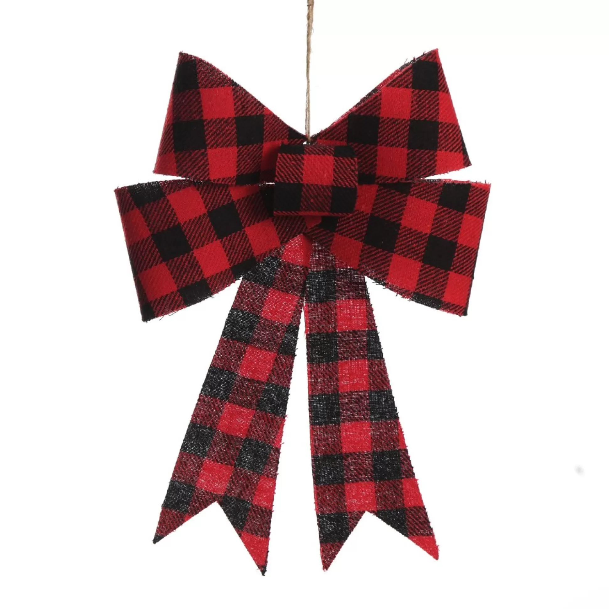 Black and Red Gingham Check Bow Christmas Bells And Bows |