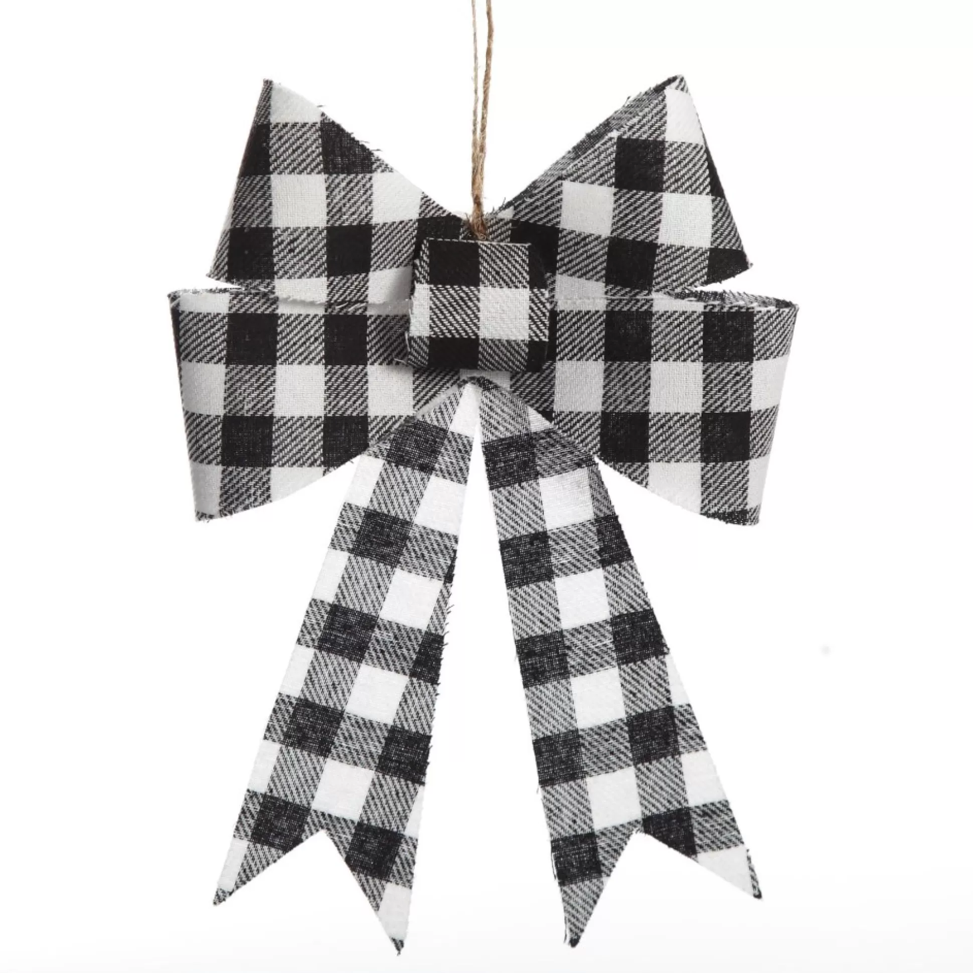 Black and White Gingham Check Bow Christmas Bells And Bows |