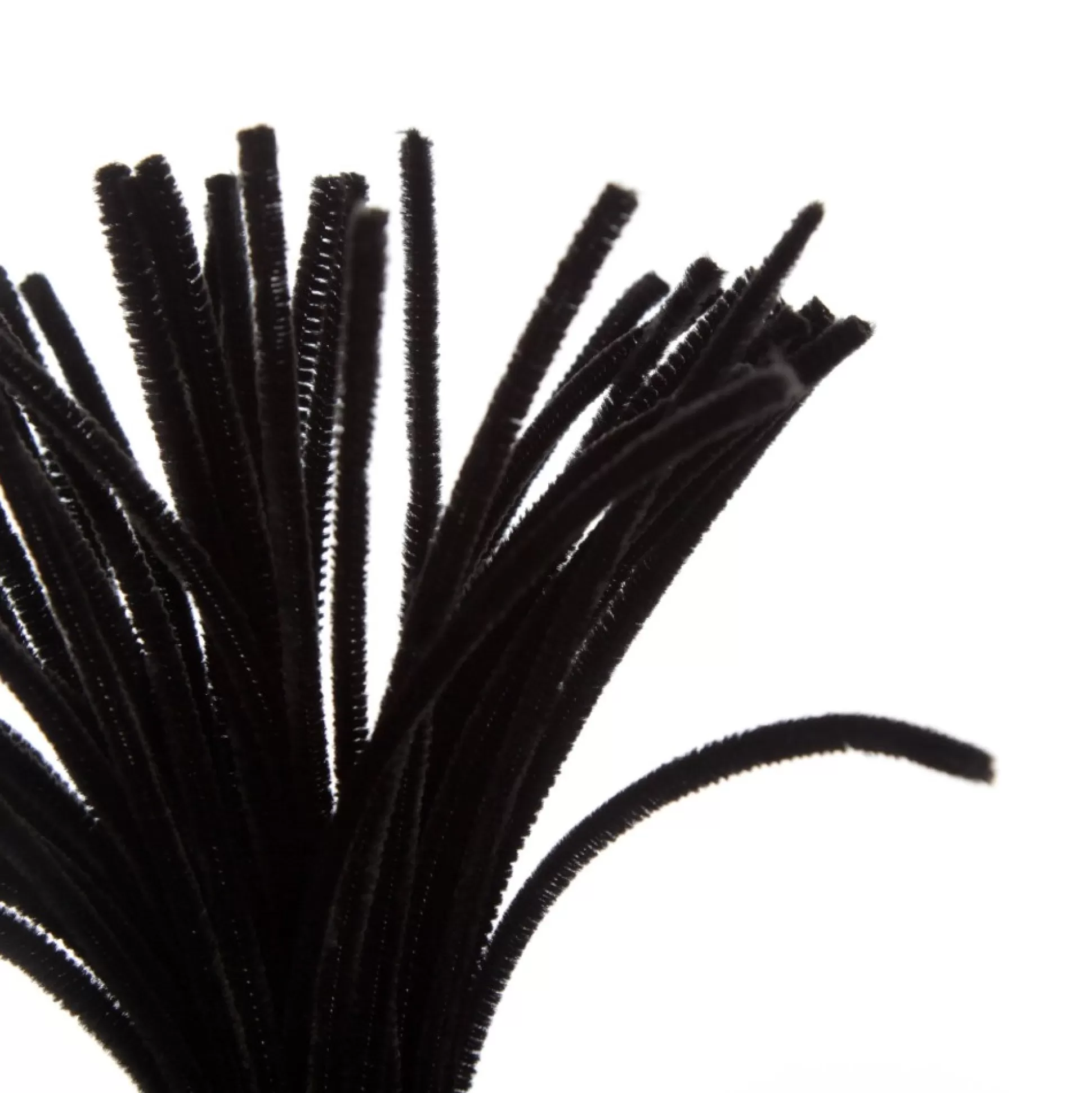 Black Chenille Stem Pipe Cleaners - Pack of 50 Christmas Craft Supplies |