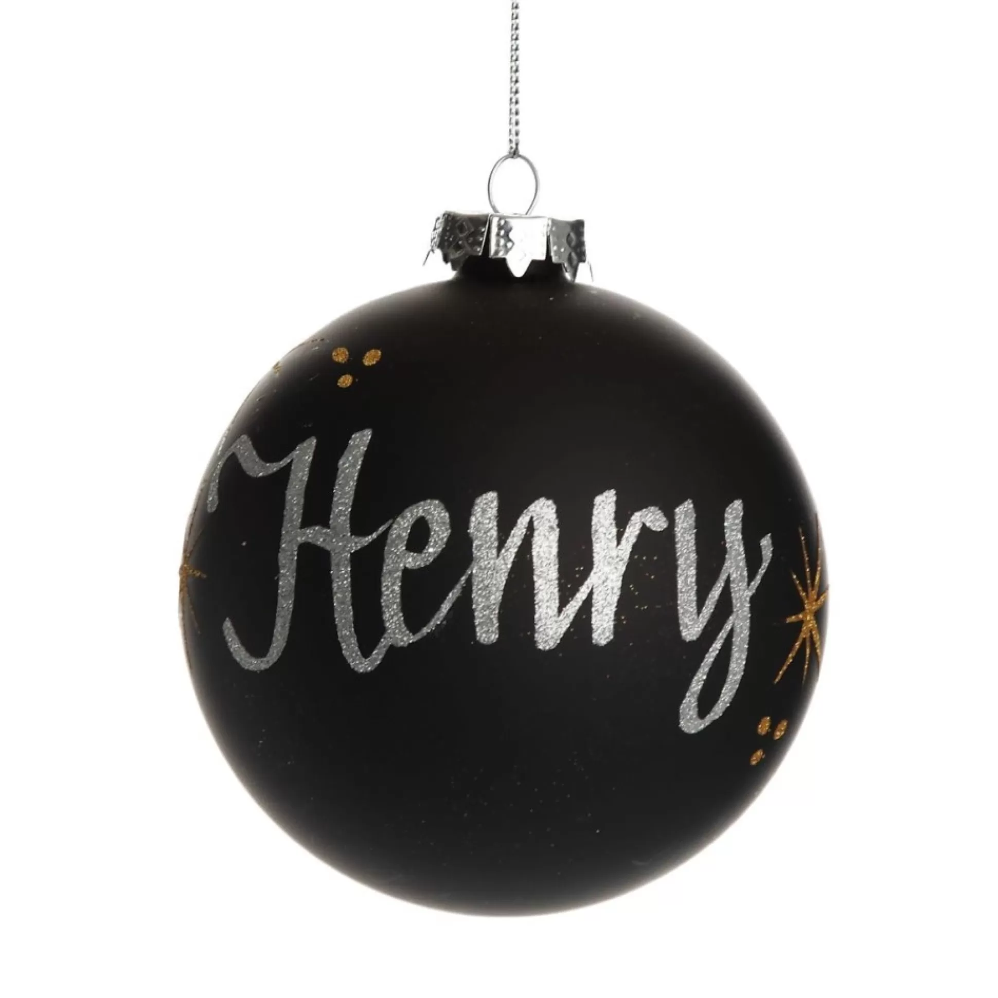 Black Glass Personalised Christmas Bauble Personalised Baubles |