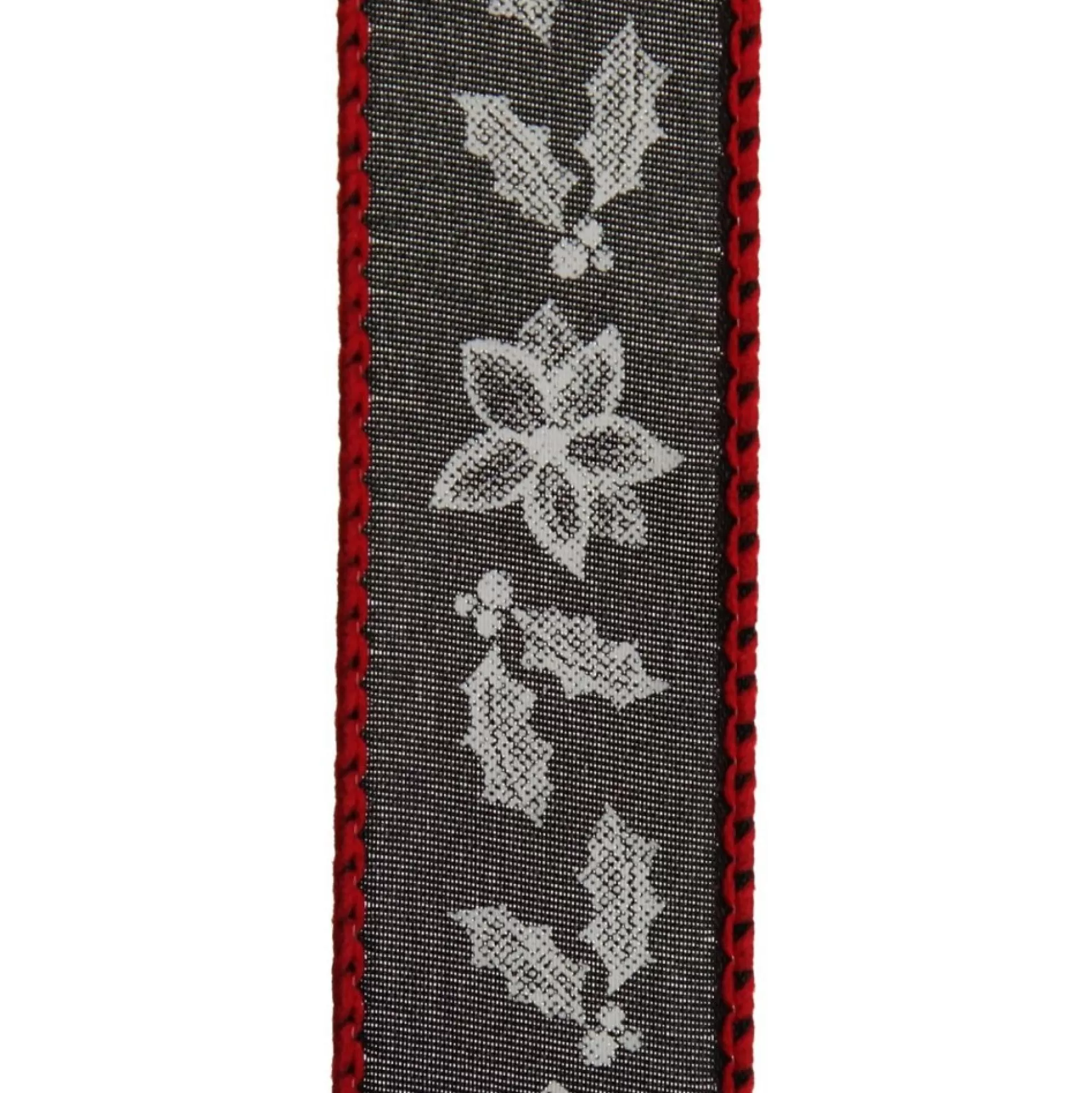 Black Holly with Red Trim Wired Ribbon - 2.2cm Ribbons |