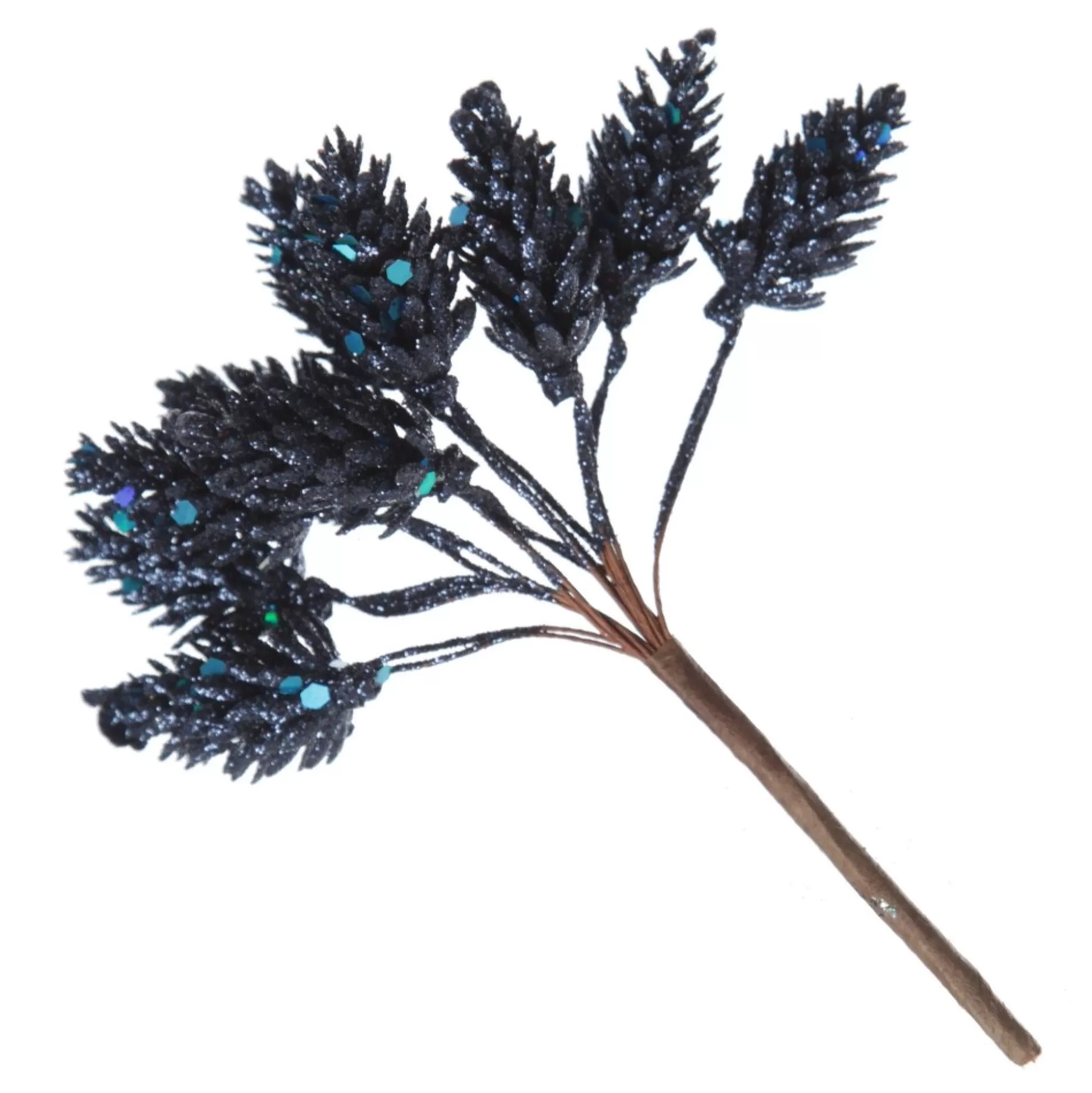 Blue Glitter Pinecone Clusters - Set of 2 Christmas Pick |