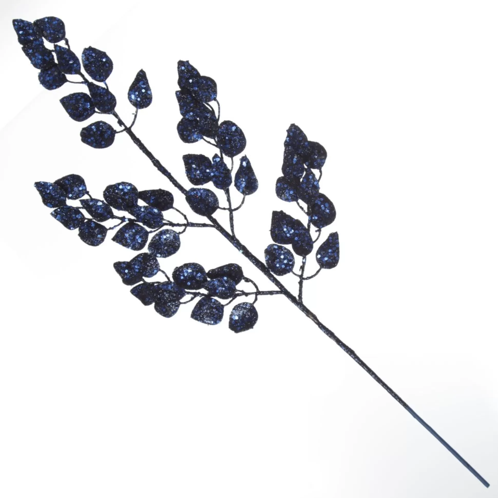 Blue Glitter Sequin Leaf Spray Christmas Sprays |