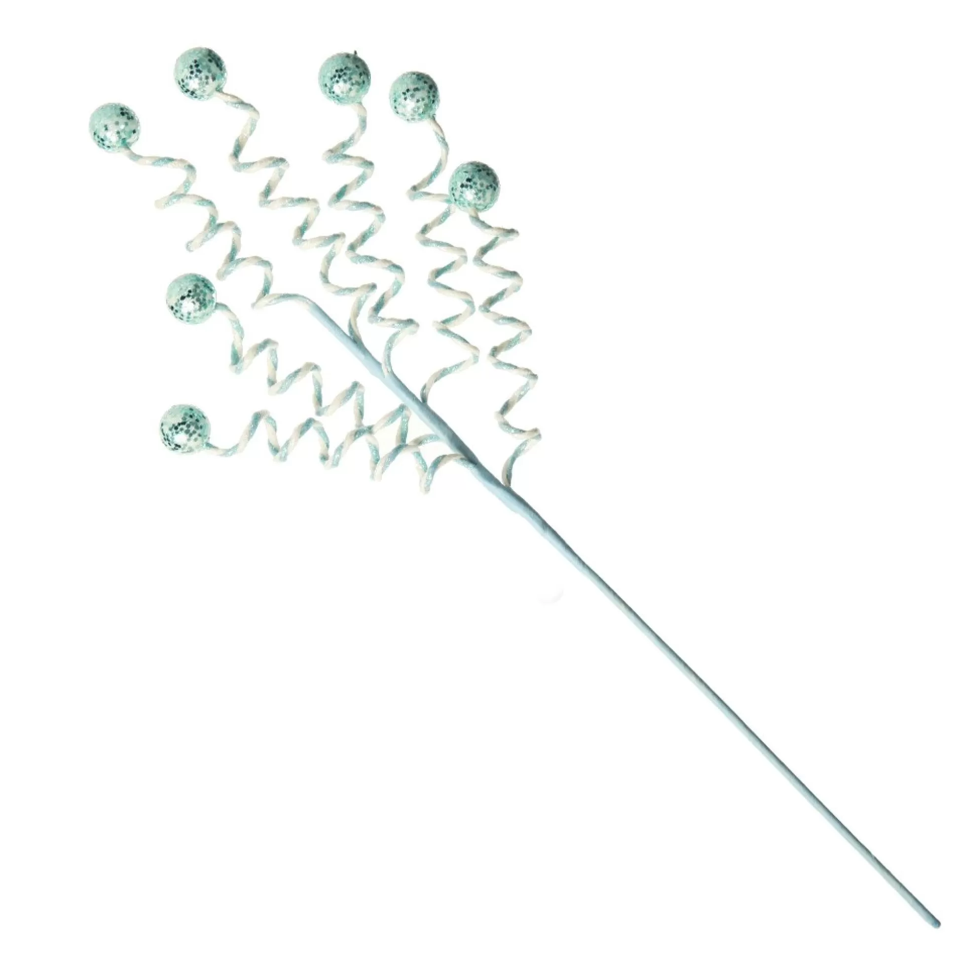 Blue Glitter Spiral Ball Pick Christmas Tree Picks |