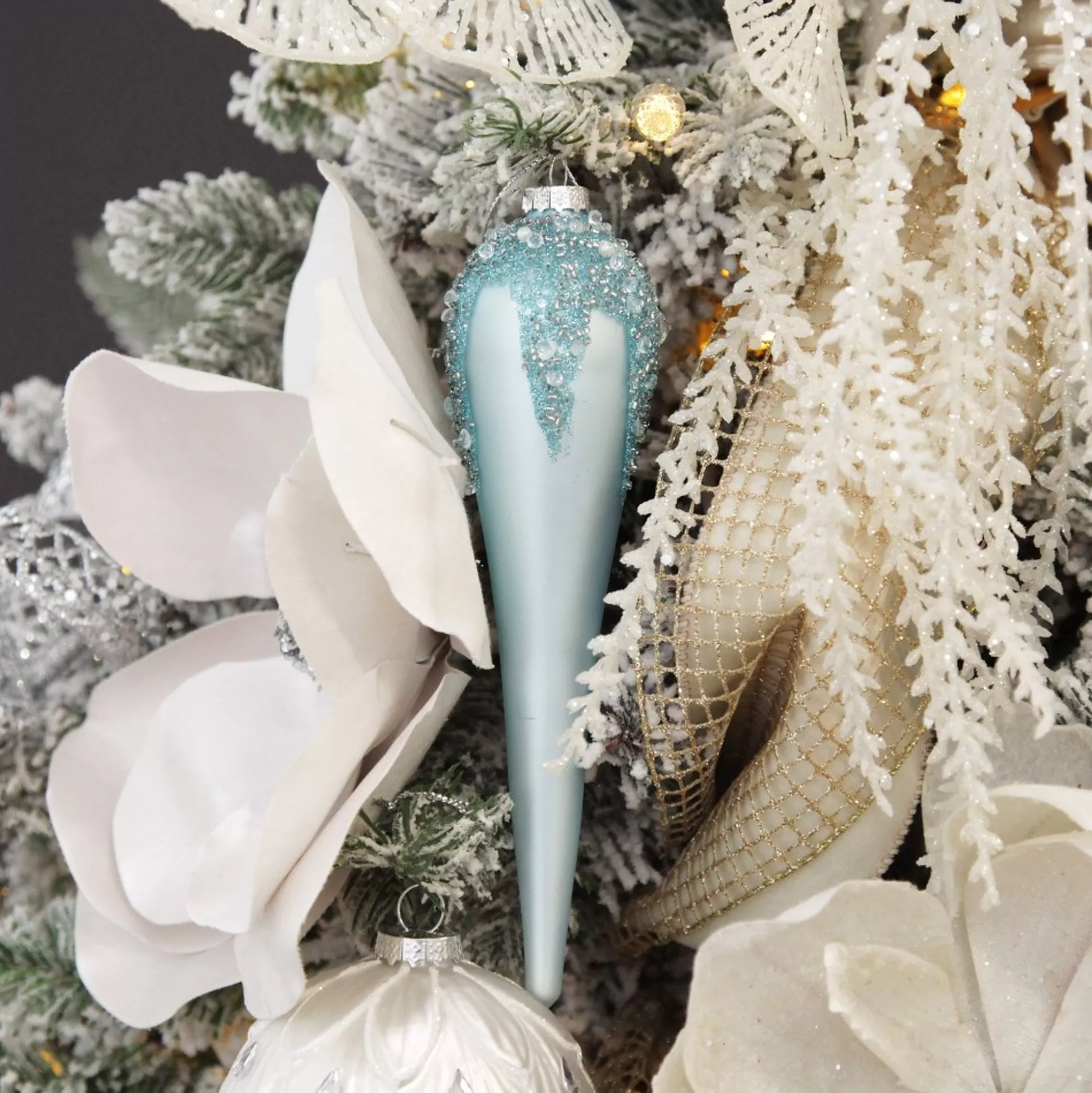 Blue Icicle Hanging Long Drop Decoration Finials And Drops |