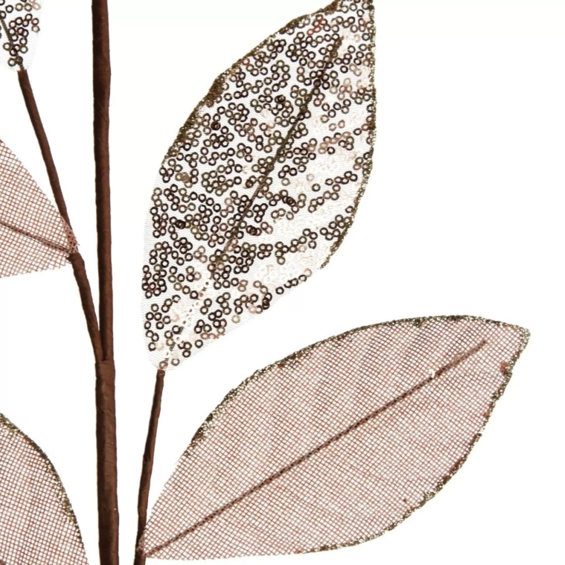 Blush Mixed Leaf Burlap Sequin Spray Christmas Sprays |