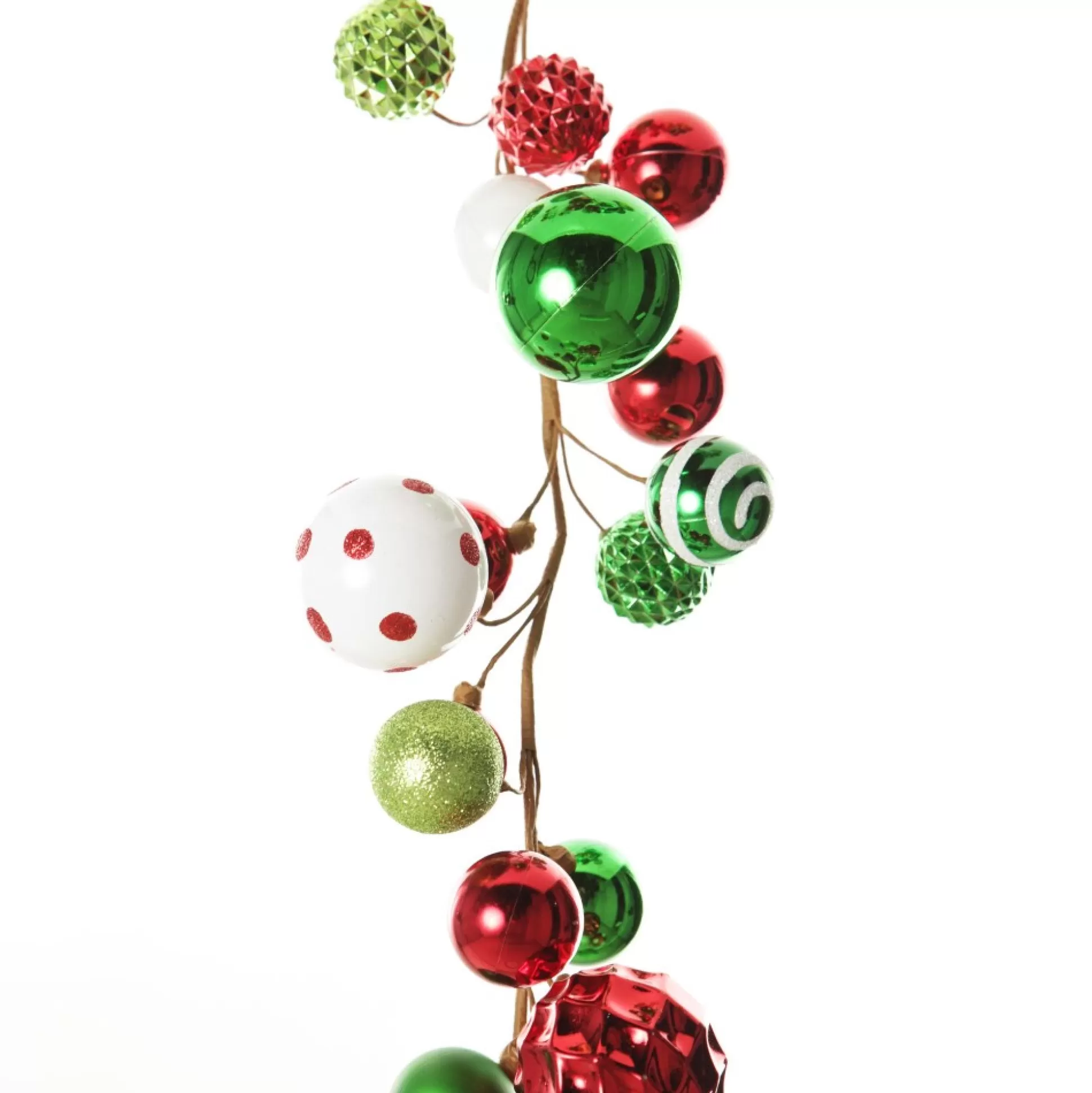 Bright Fun Red Green and White Bauble Christmas Garland Tree Garlands |