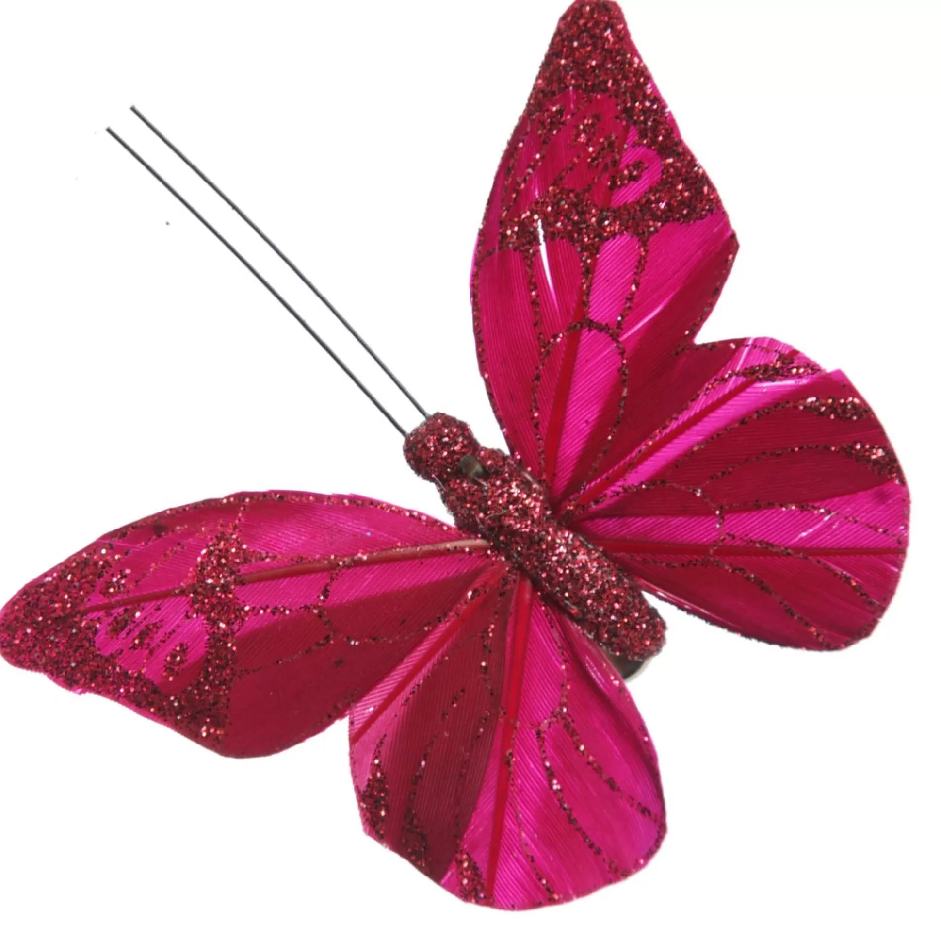 Burgundy Red Glitter Sheer Butterfly Clip Butterflies And Birds |