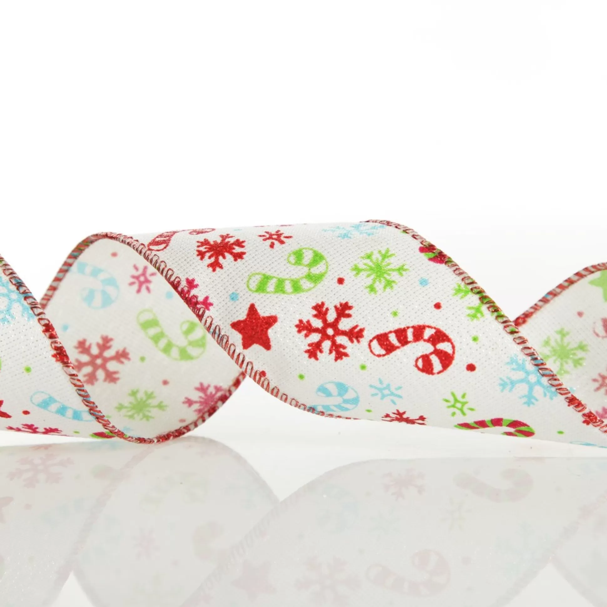 Candy Cane and Snowflake Ribbon - 6.3cm Ribbons |