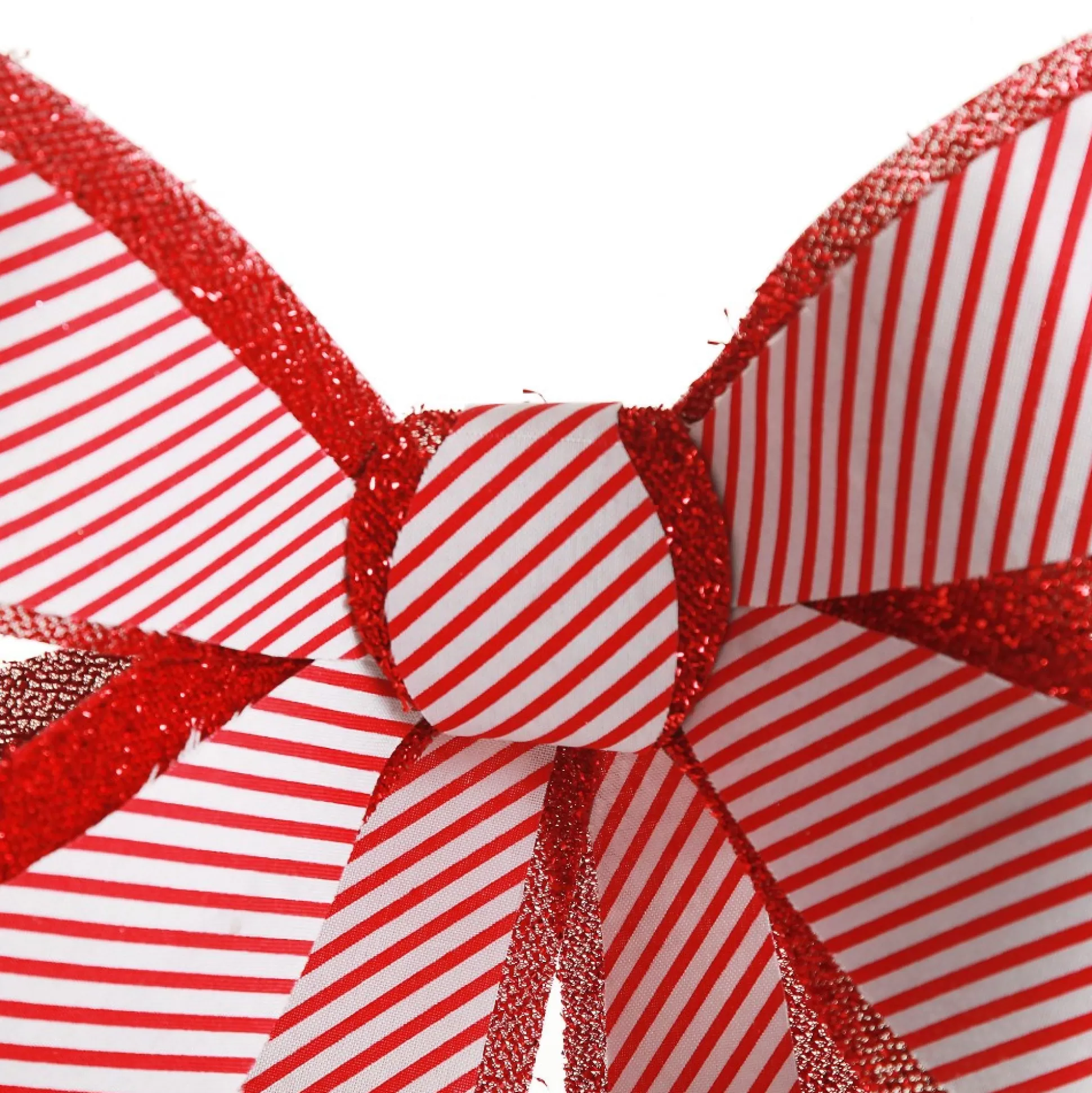 Candy Cane Stripe Christmas Bow with Glitter Edge Christmas Bells And Bows |