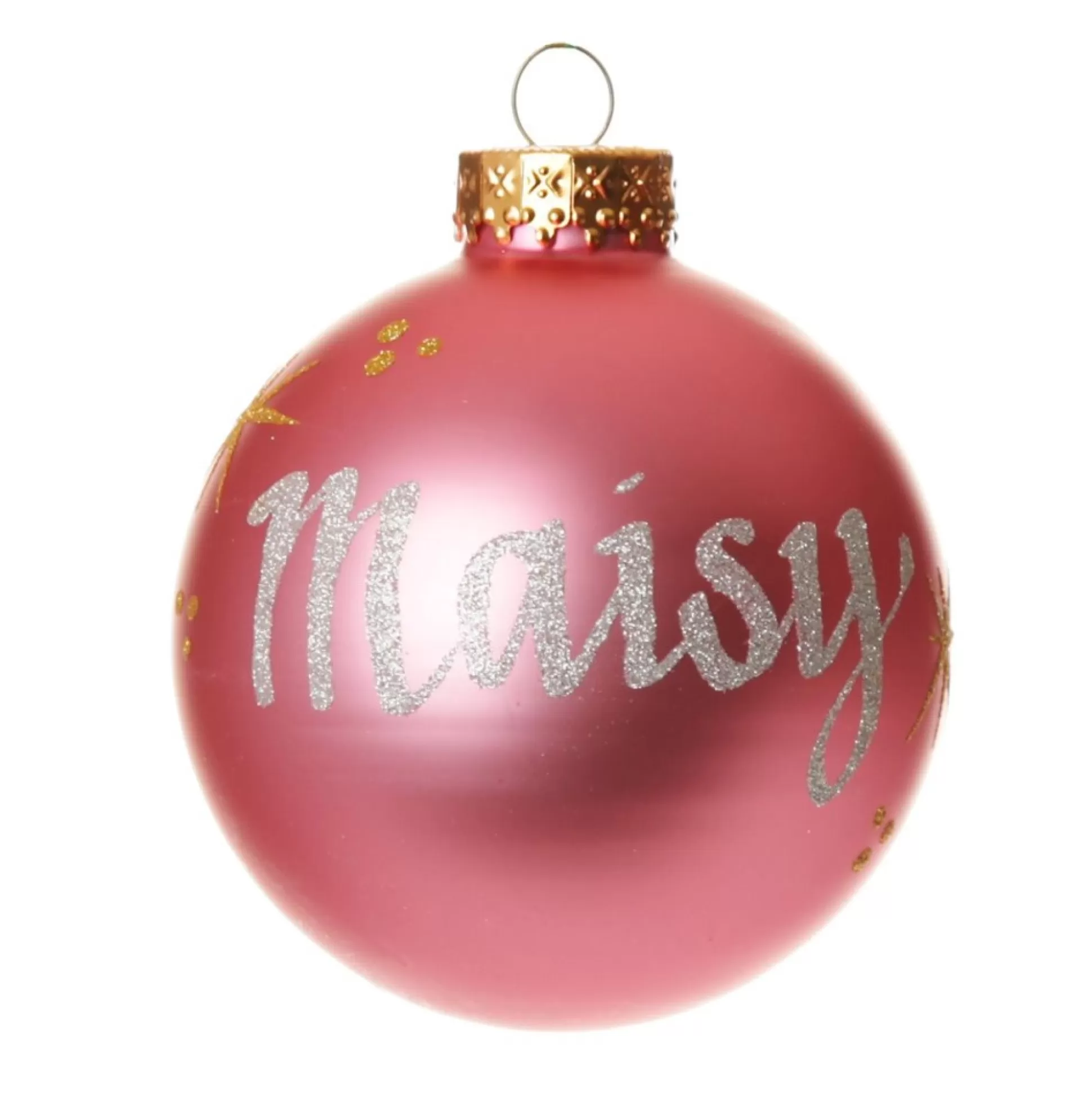 Candy Pink Glass Personalised Christmas Bauble Glass Baubles |