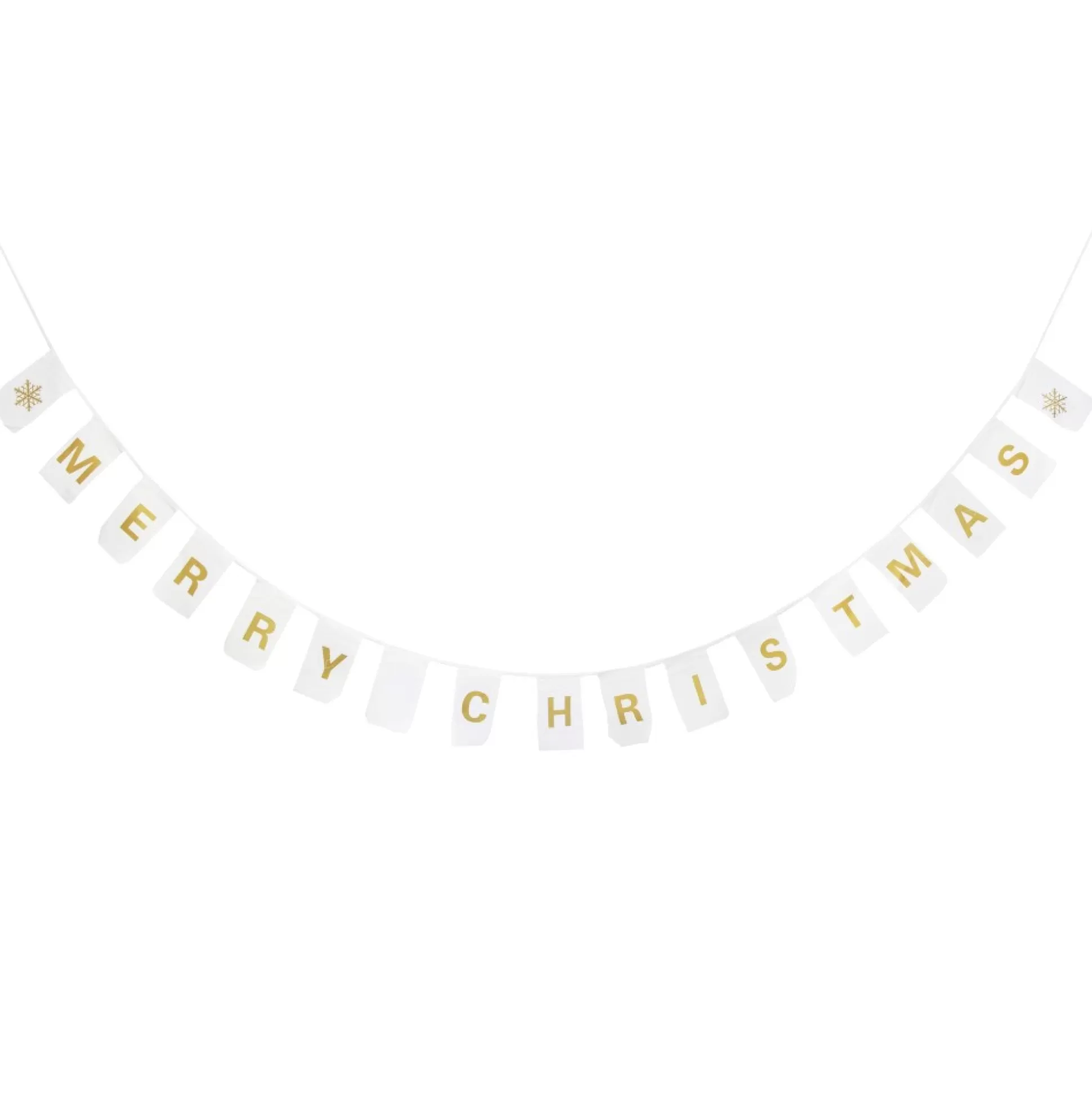 Canvas Gold Merry Christmas Printed Bunting Tree Garlands |