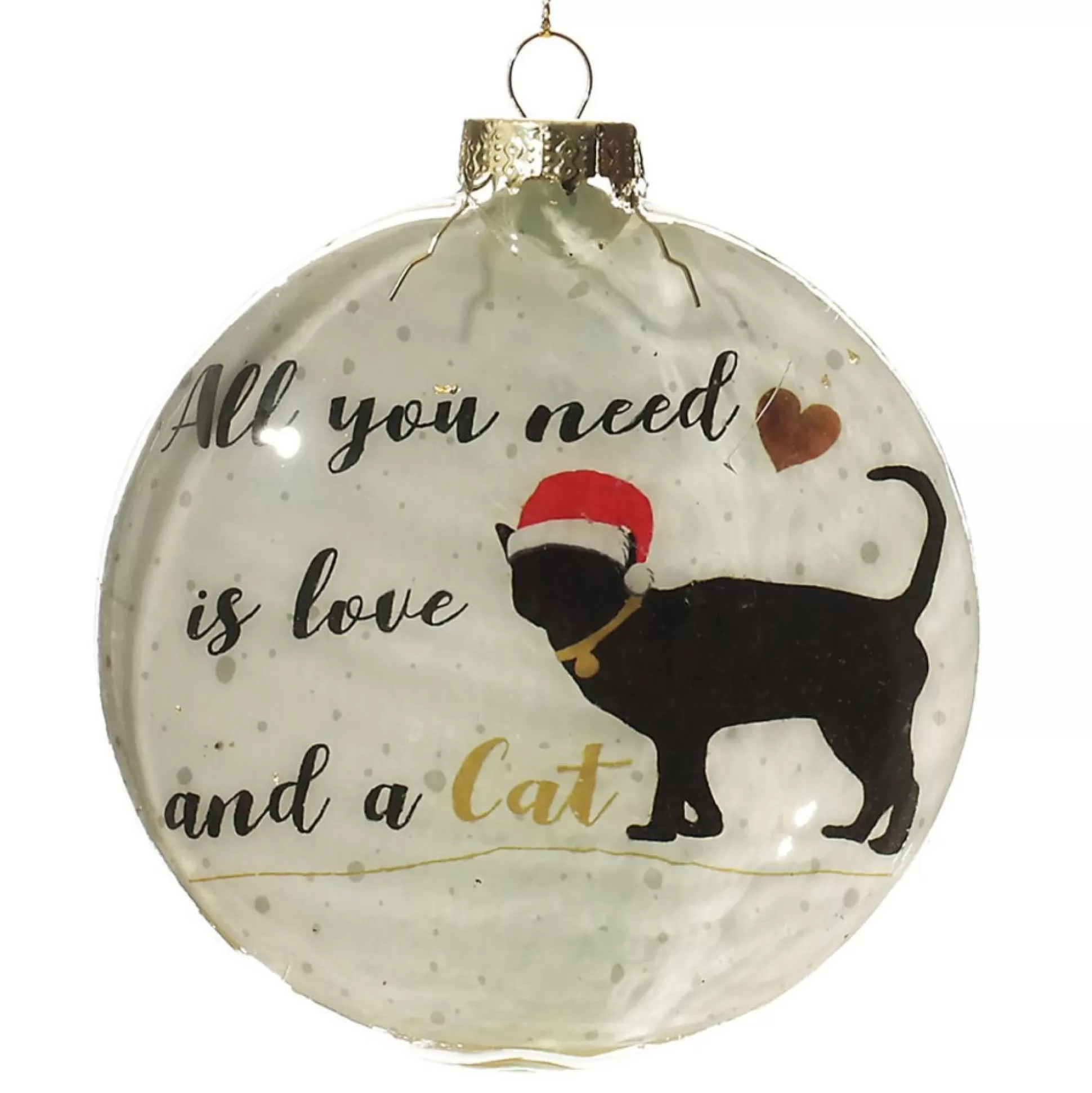 Cat Lovers Christmas Glass Disc Glass Hearts And Discs |