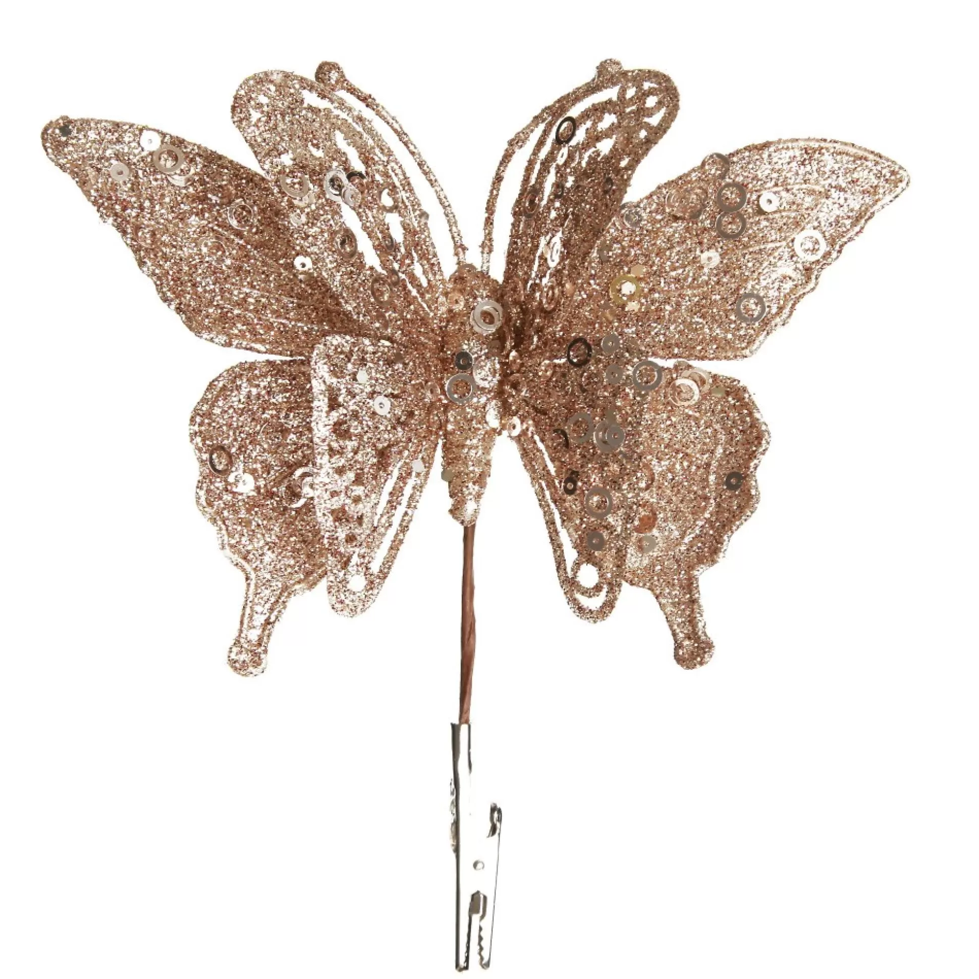 Champagne Glitter and Sequin Butterfly Clip Butterflies And Birds |