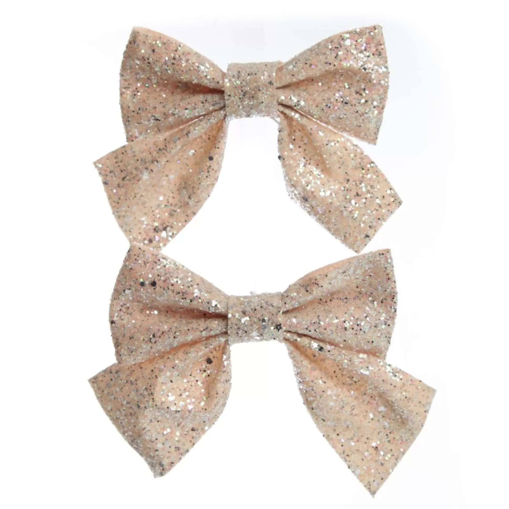 Champagne Glitter Bow - Set of 2 Christmas Bells And Bows |