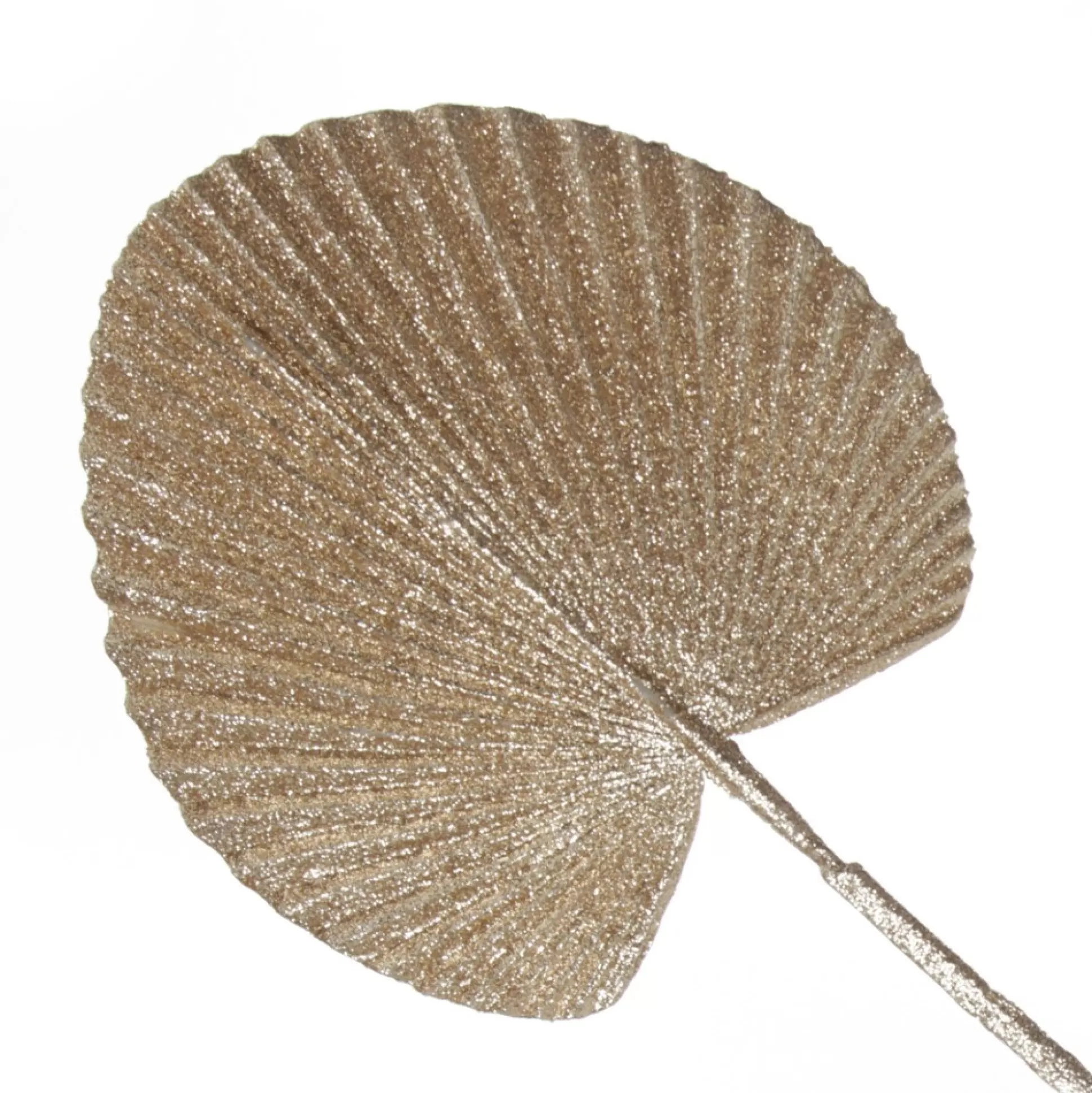 Champagne Glitter Fan Palm Leaf Pick Christmas Sprays |