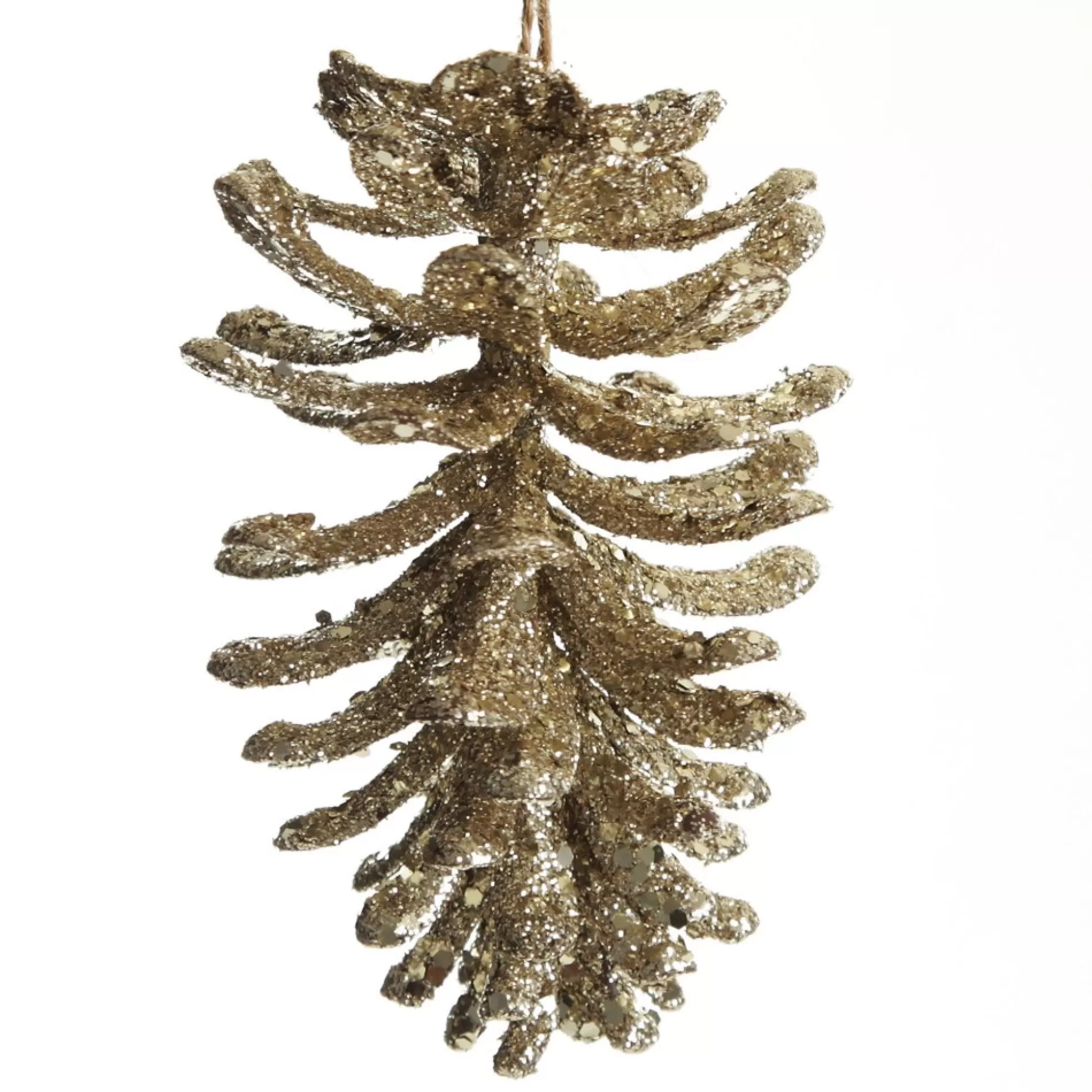 Champagne Glitter Faux Hanging Pinecone Pinecones And Acorns |