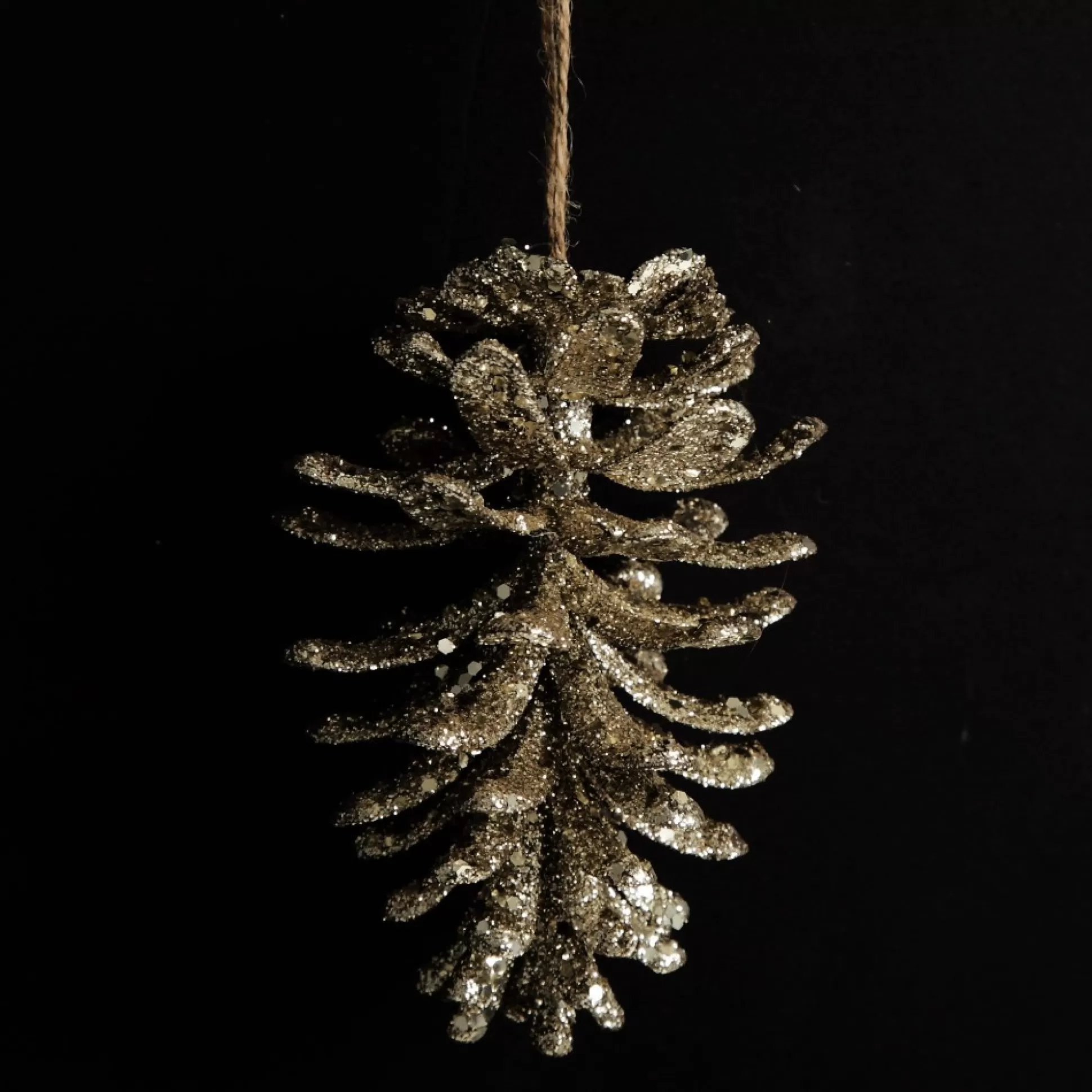 Champagne Glitter Faux Hanging Pinecone Pinecones And Acorns |