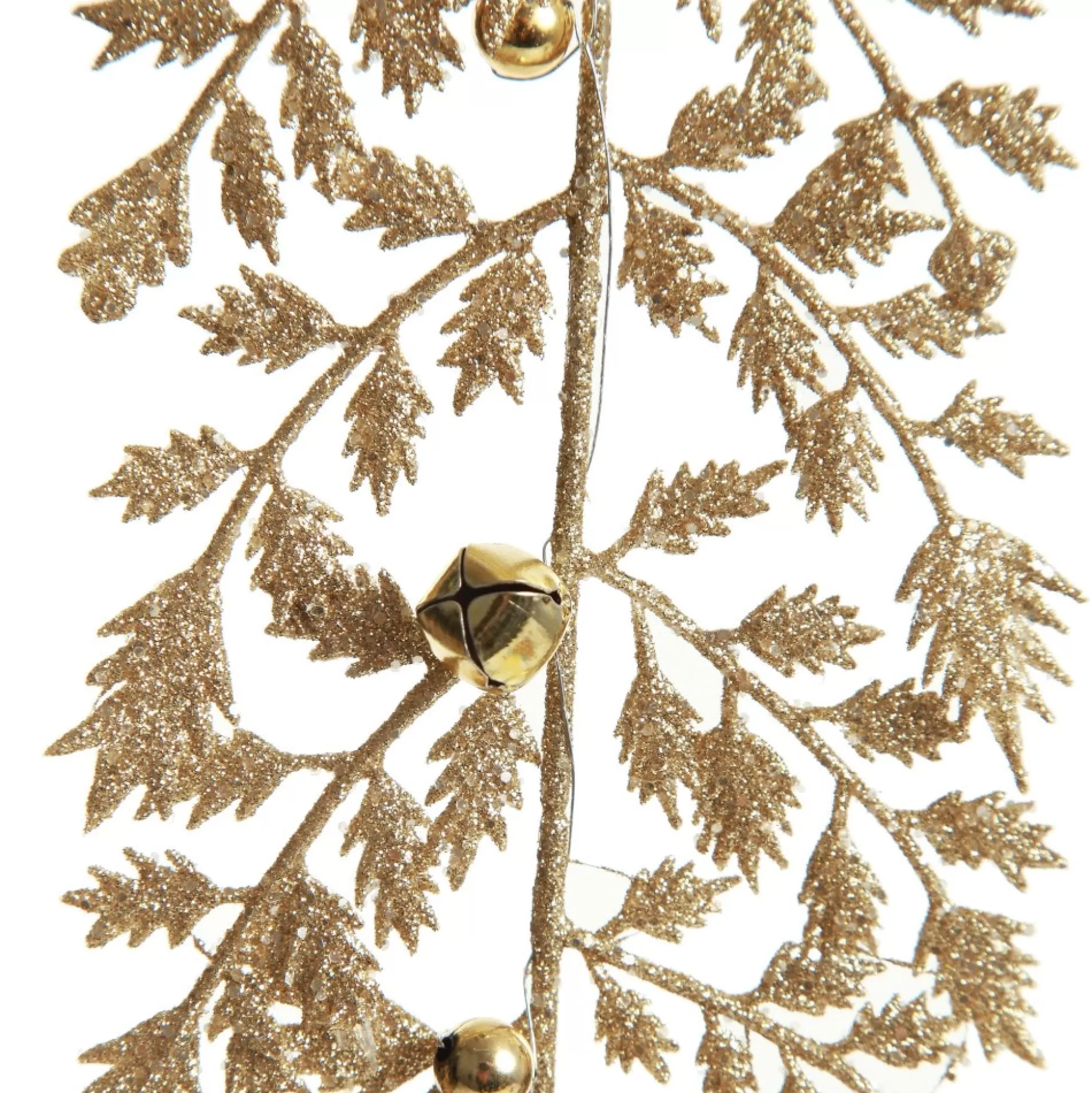 Champagne Glitter Fern Tree Decoration with Mini Bells Christmas Tree Decorations |