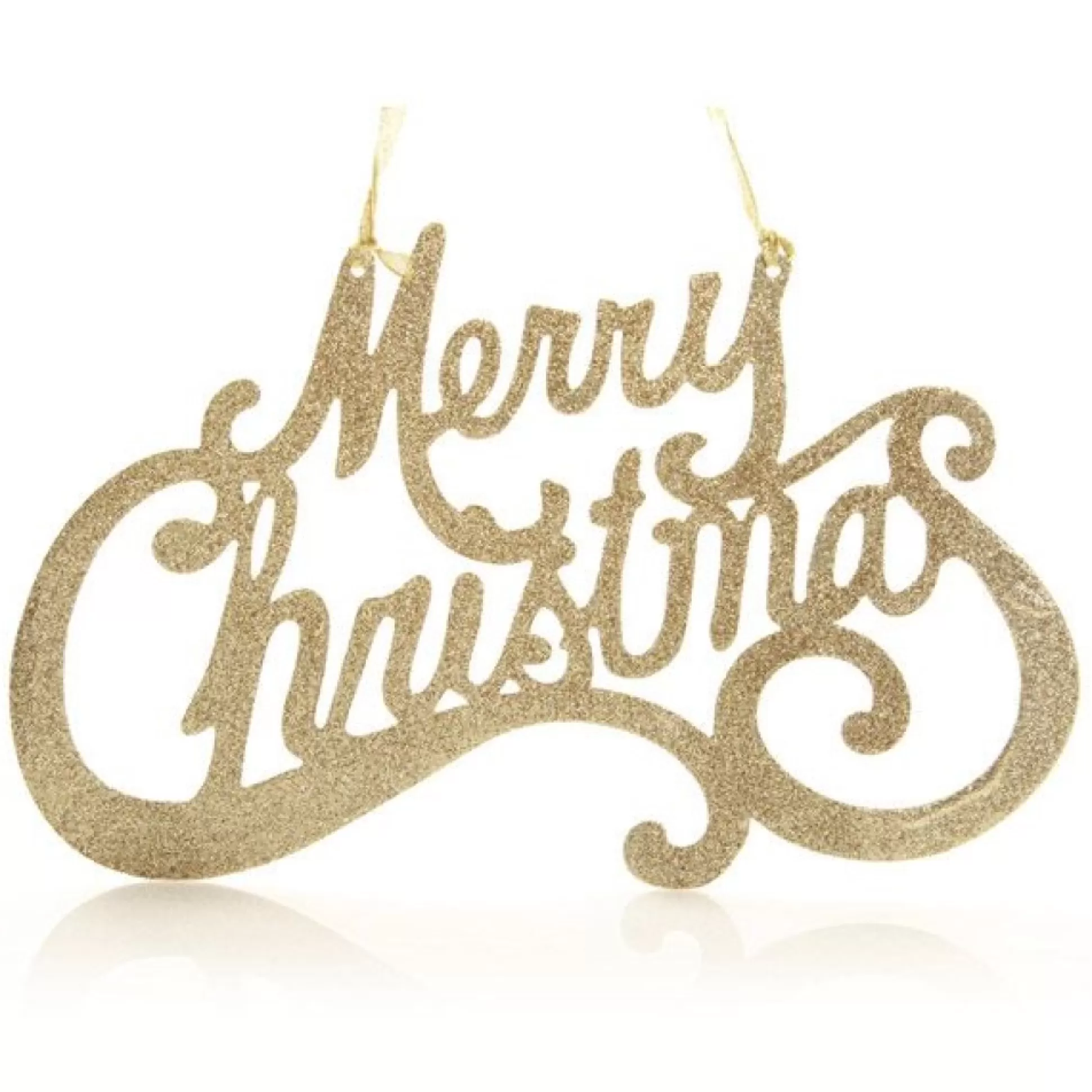 Champagne Glitter Merry Christmas Plaque Wall Hangings And Signs |