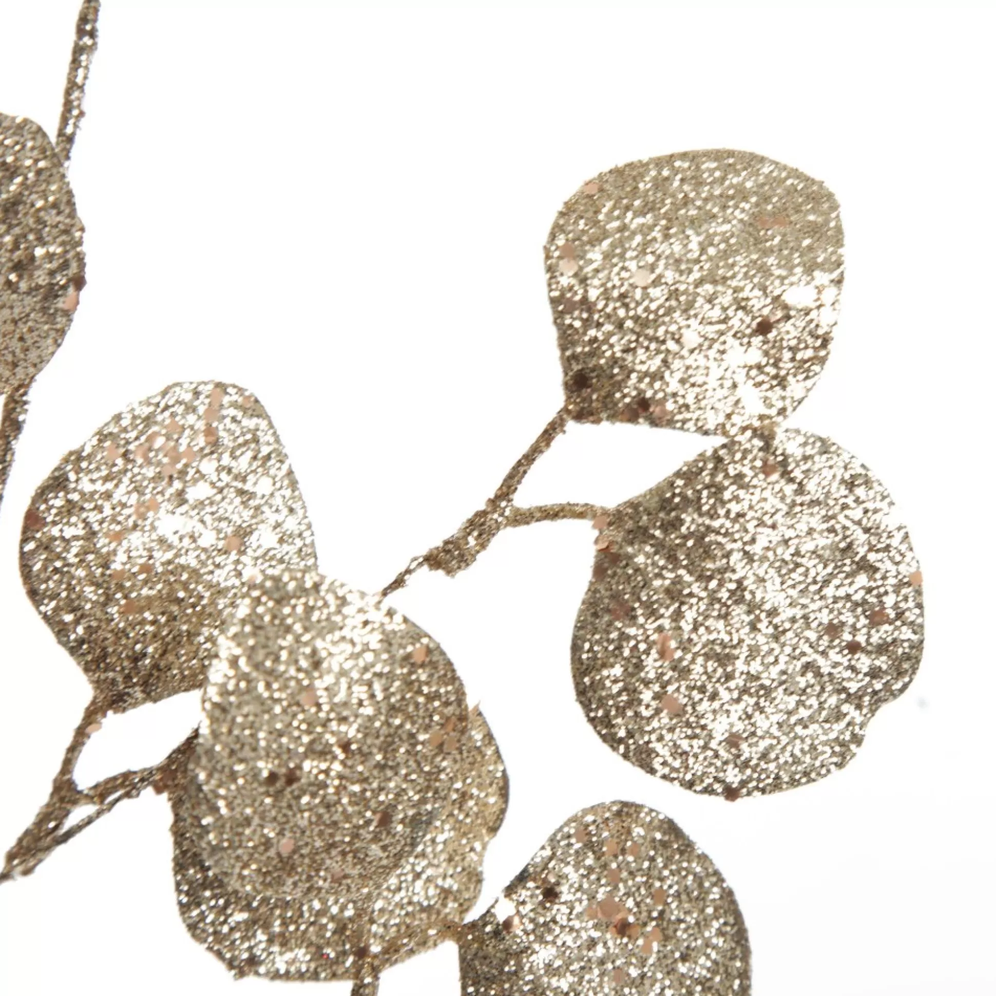 Champagne Glitter Round Leaf Spray Christmas Sprays |