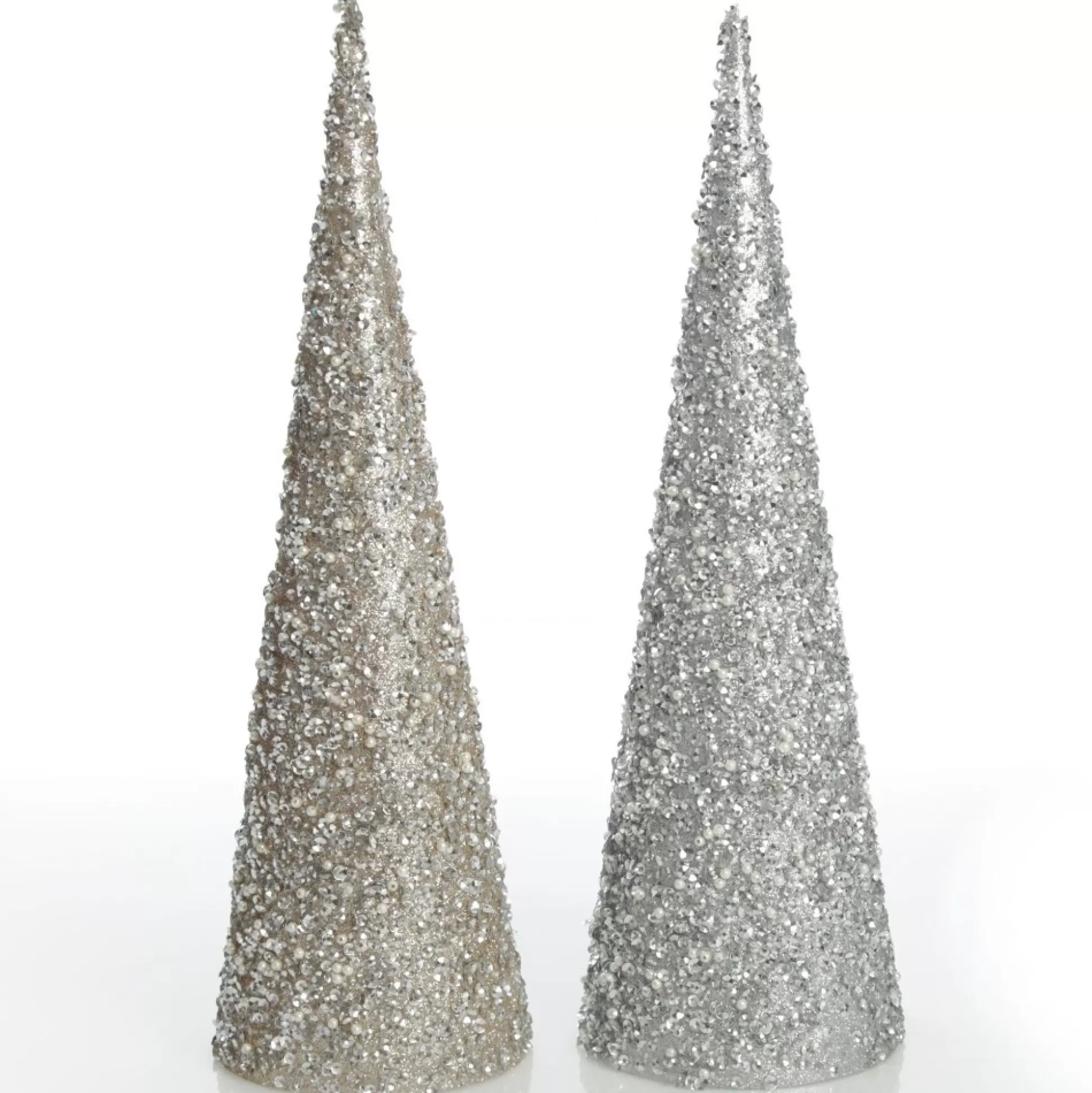 Champagne Glitter Sequin Cone Christmas Tree Table Top Christmas Trees |