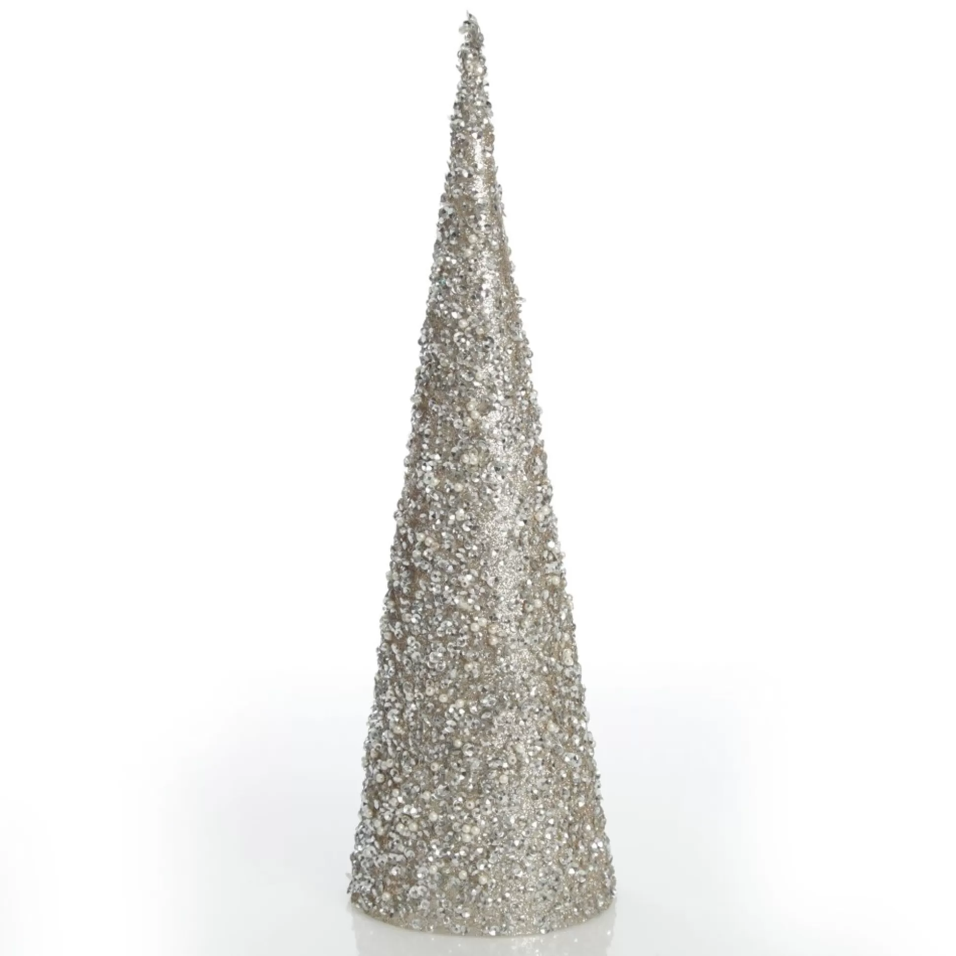 Champagne Glitter Sequin Cone Christmas Tree Table Top Christmas Trees |