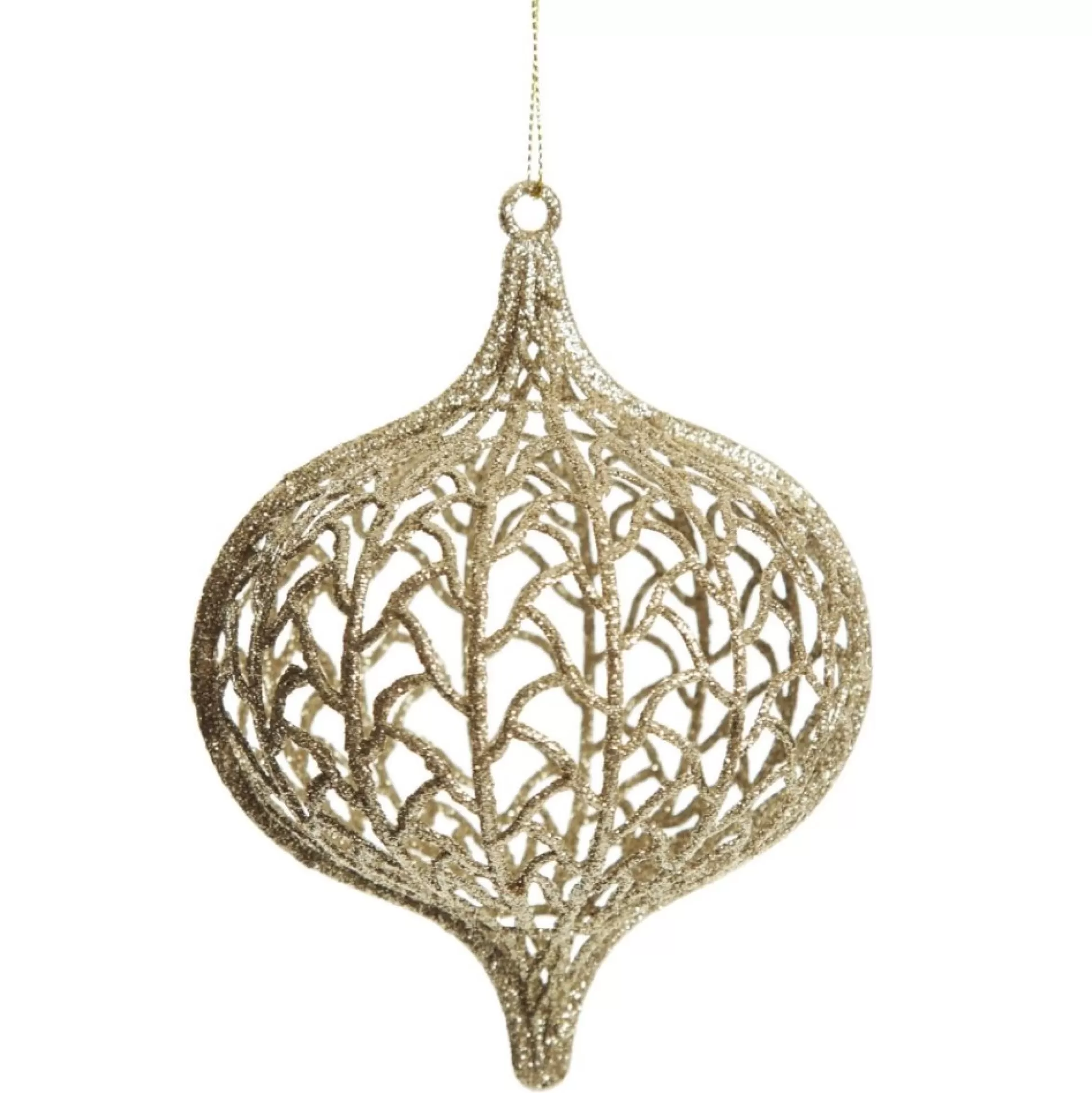 Champagne Glitter Wire Onion Bauble Decorative Christmas Baubles |