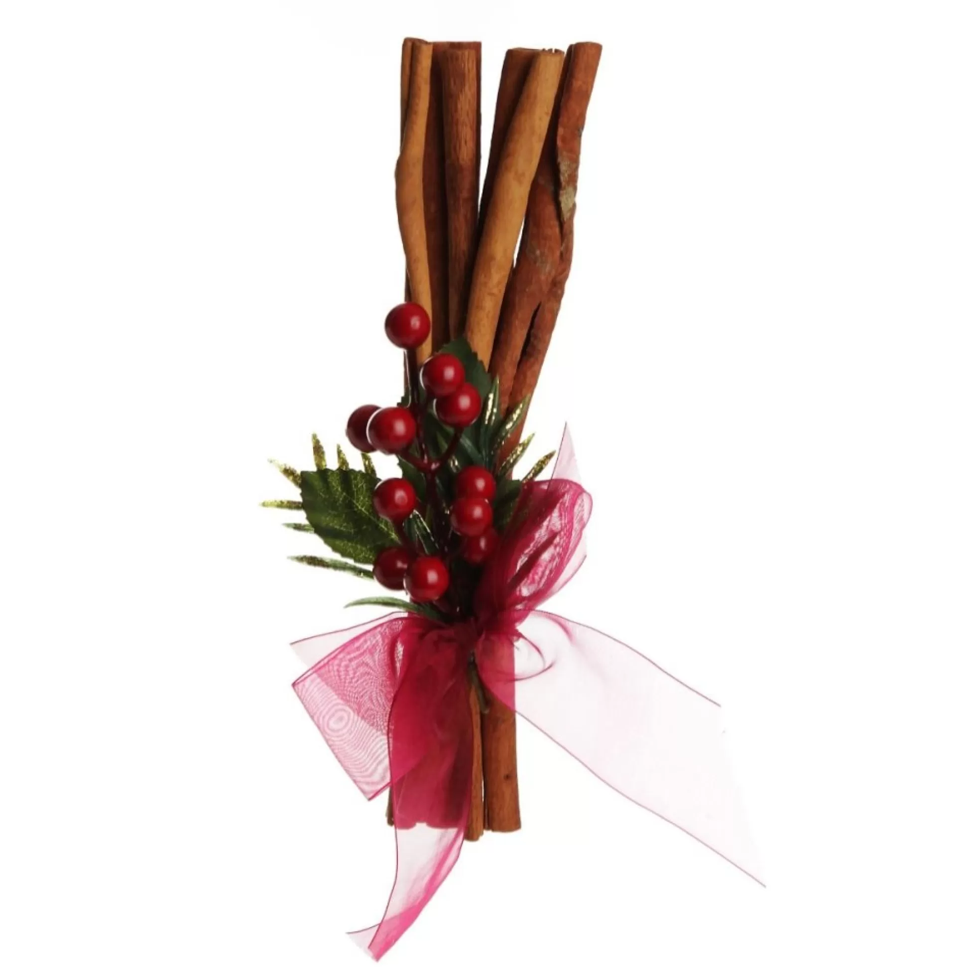 Christmas Cinnamon Stick Bunch with Red Berry and Green Leaf Christmas Candles And Scents |