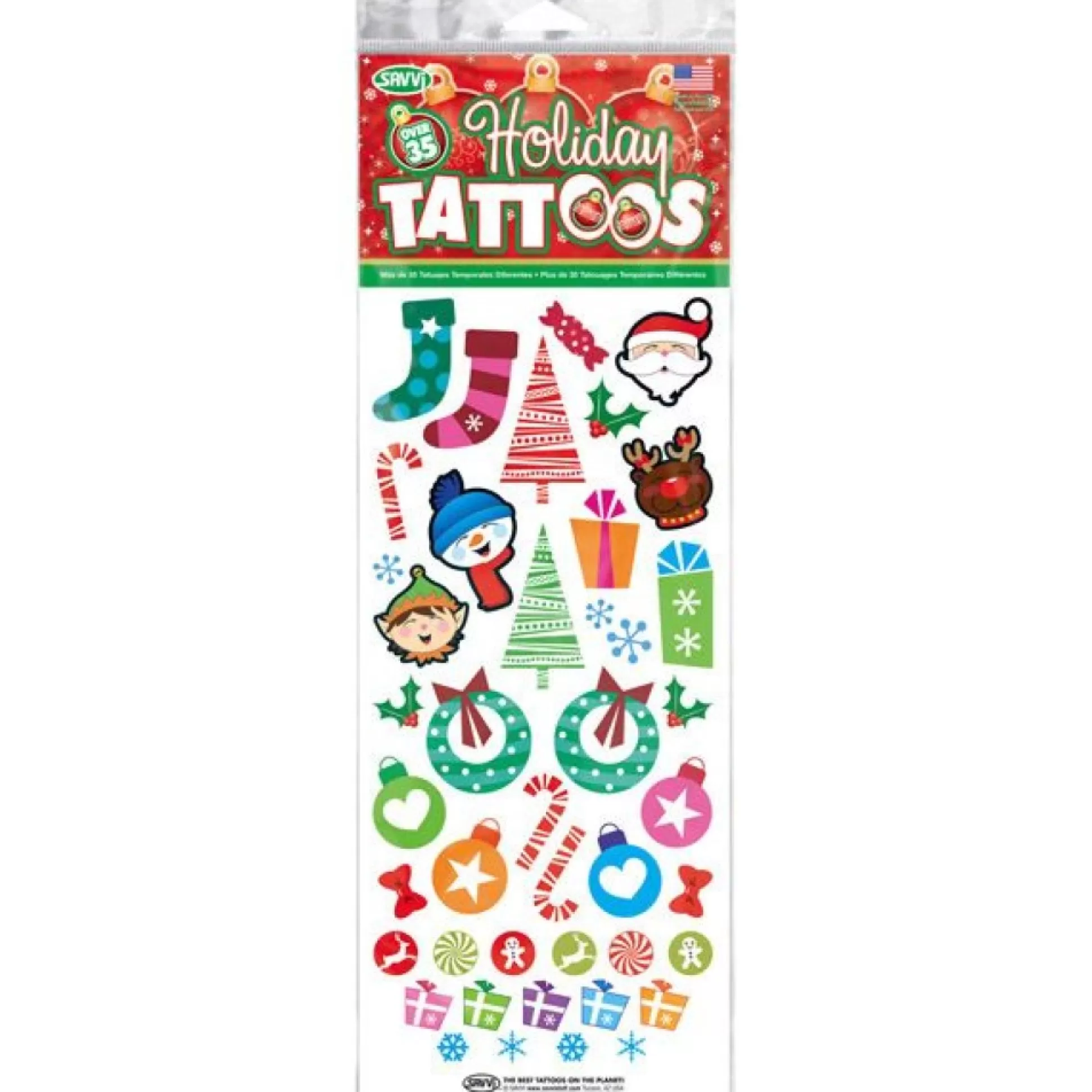 Christmas Temporary Tattoos Childrens Stocking Stuffers |