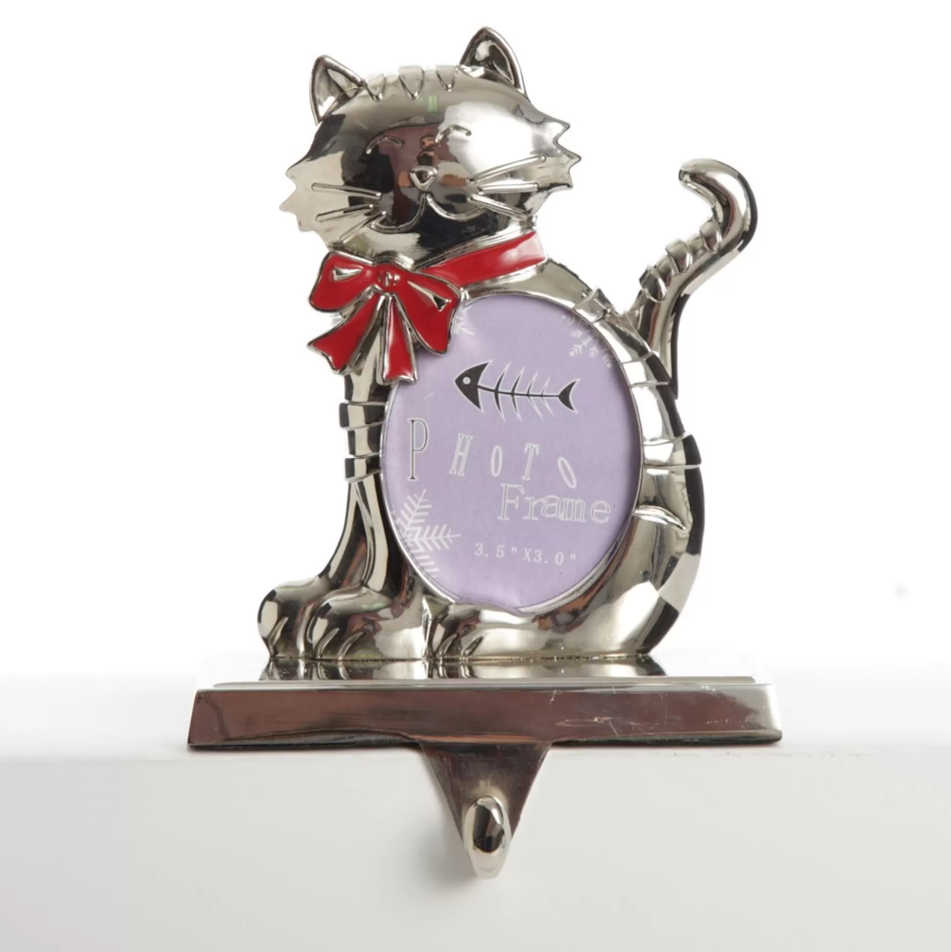 Chrome Cat Christmas Stocking Hanger with Photo Holder Pet Stockings |