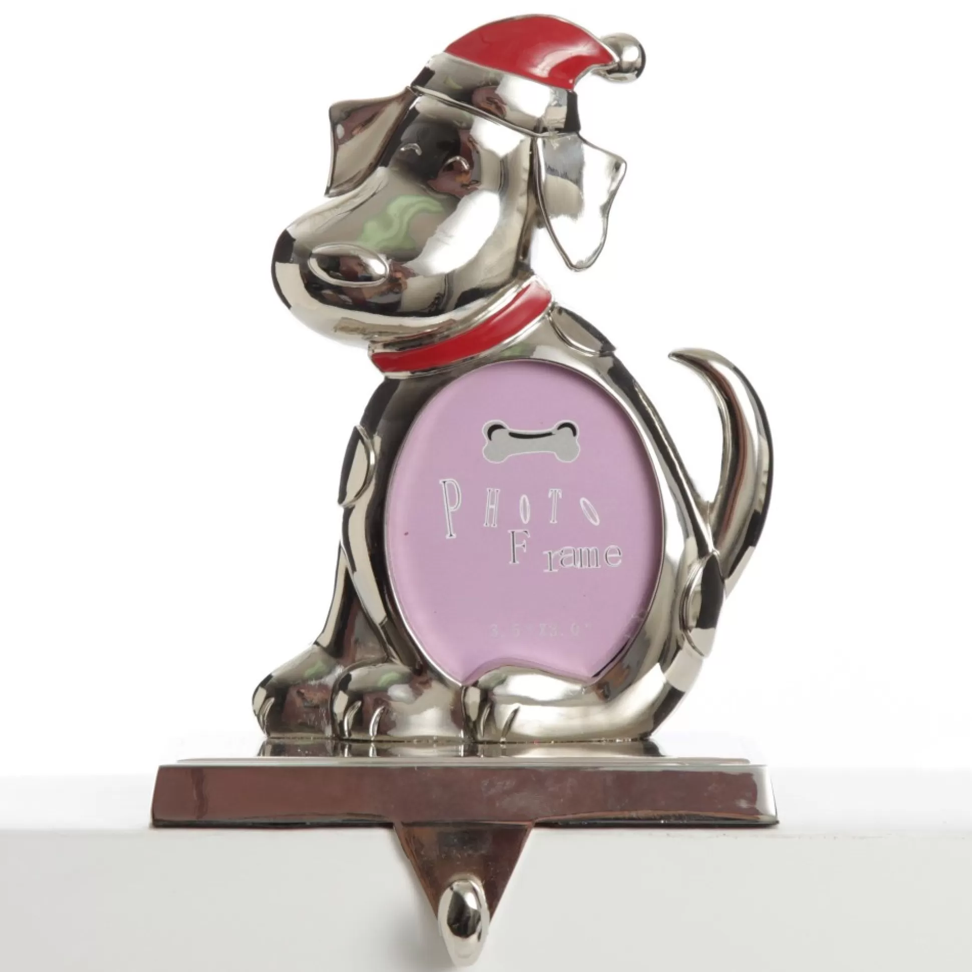 Chrome Dog Christmas Stocking Hanger with Photo Holder Pet Stockings |