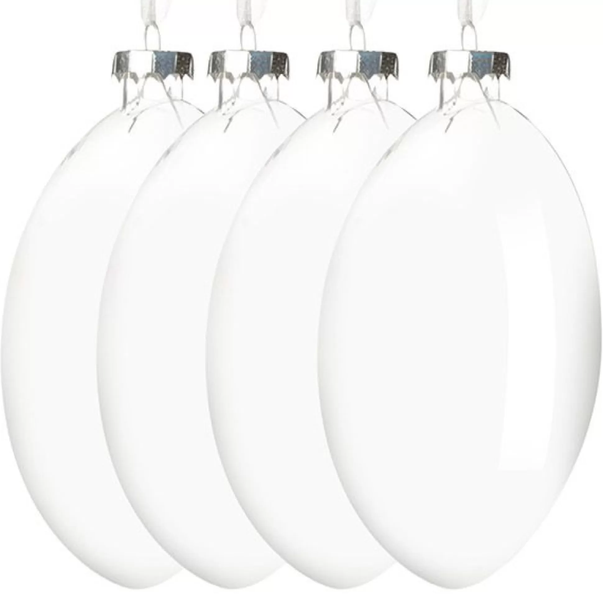 Clear Glass Craft Round Disc Bauble Decoration - Set of 4 Craft Baubles |