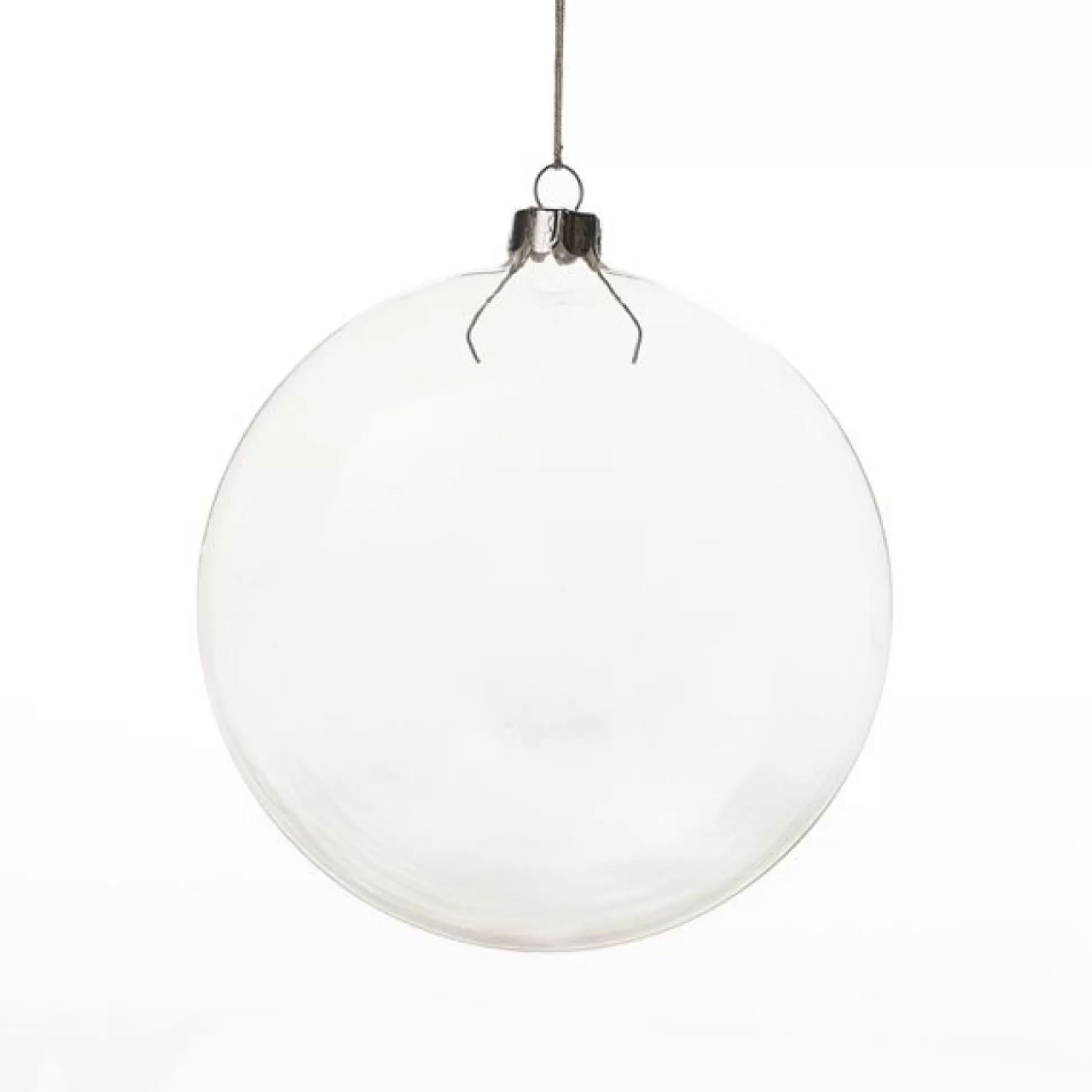 Clear Glass Craft Round Disc Bauble Decoration - Set of 4 Craft Baubles |