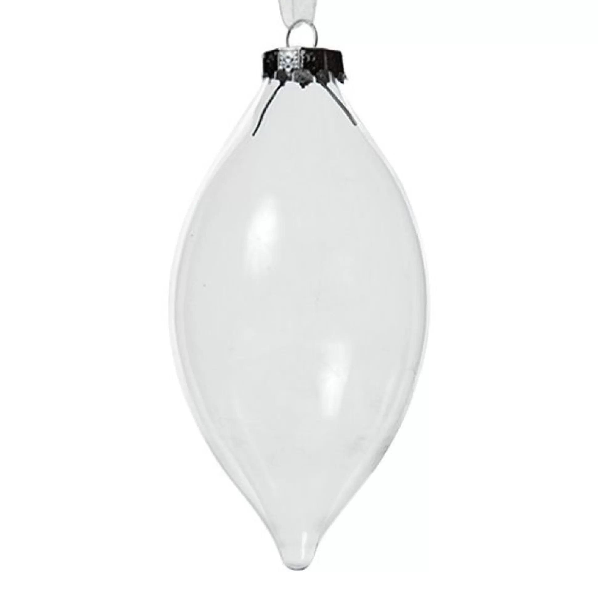 Clear Glass Craft Teardrop Bauble - Set of 4 Glass Baubles |