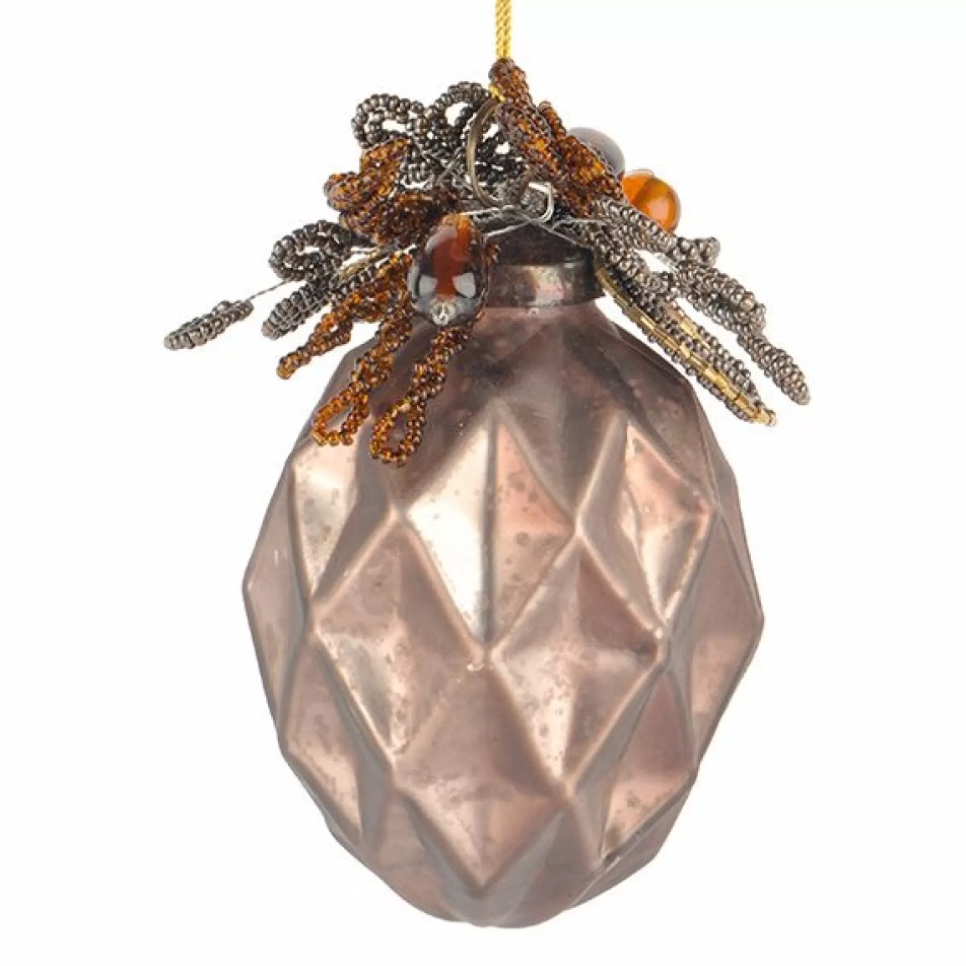 Copper Glass Geometric Jewel Bauble Decorative Christmas Baubles |