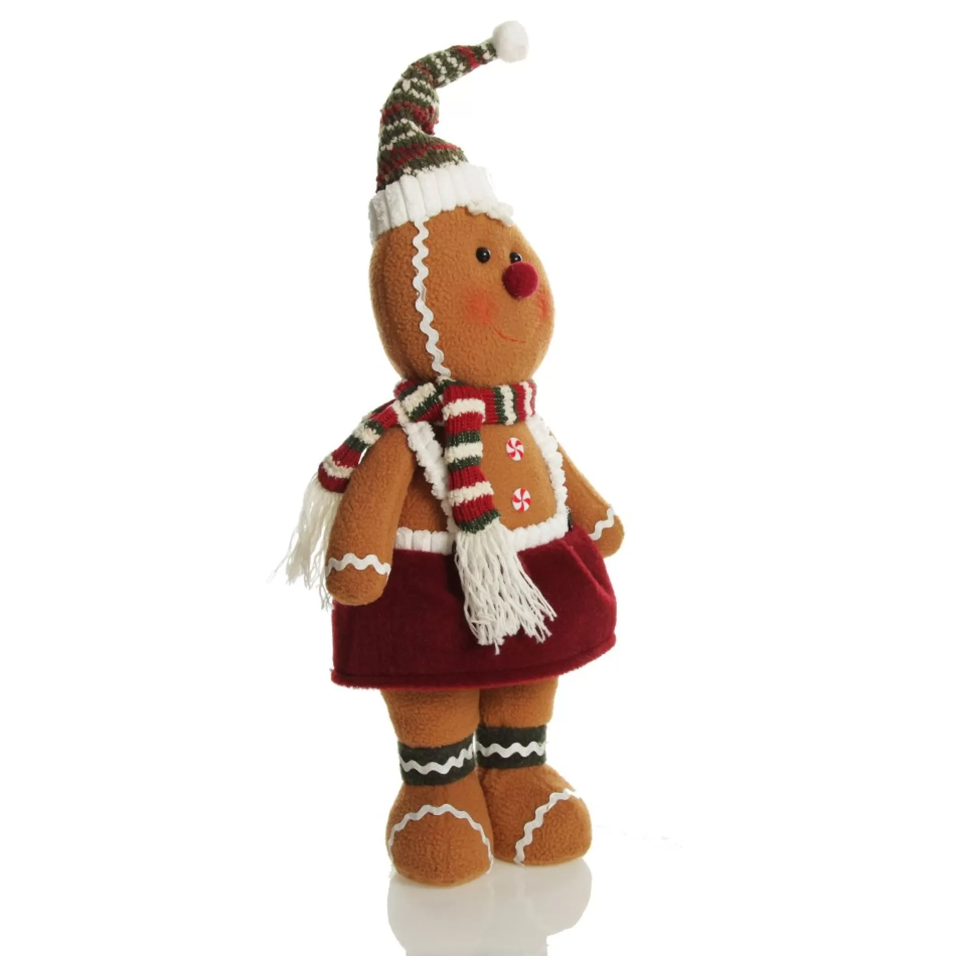 Cuddly Plush Standing Girl Gingerbread Christmas Ornament Christmas Figurines |