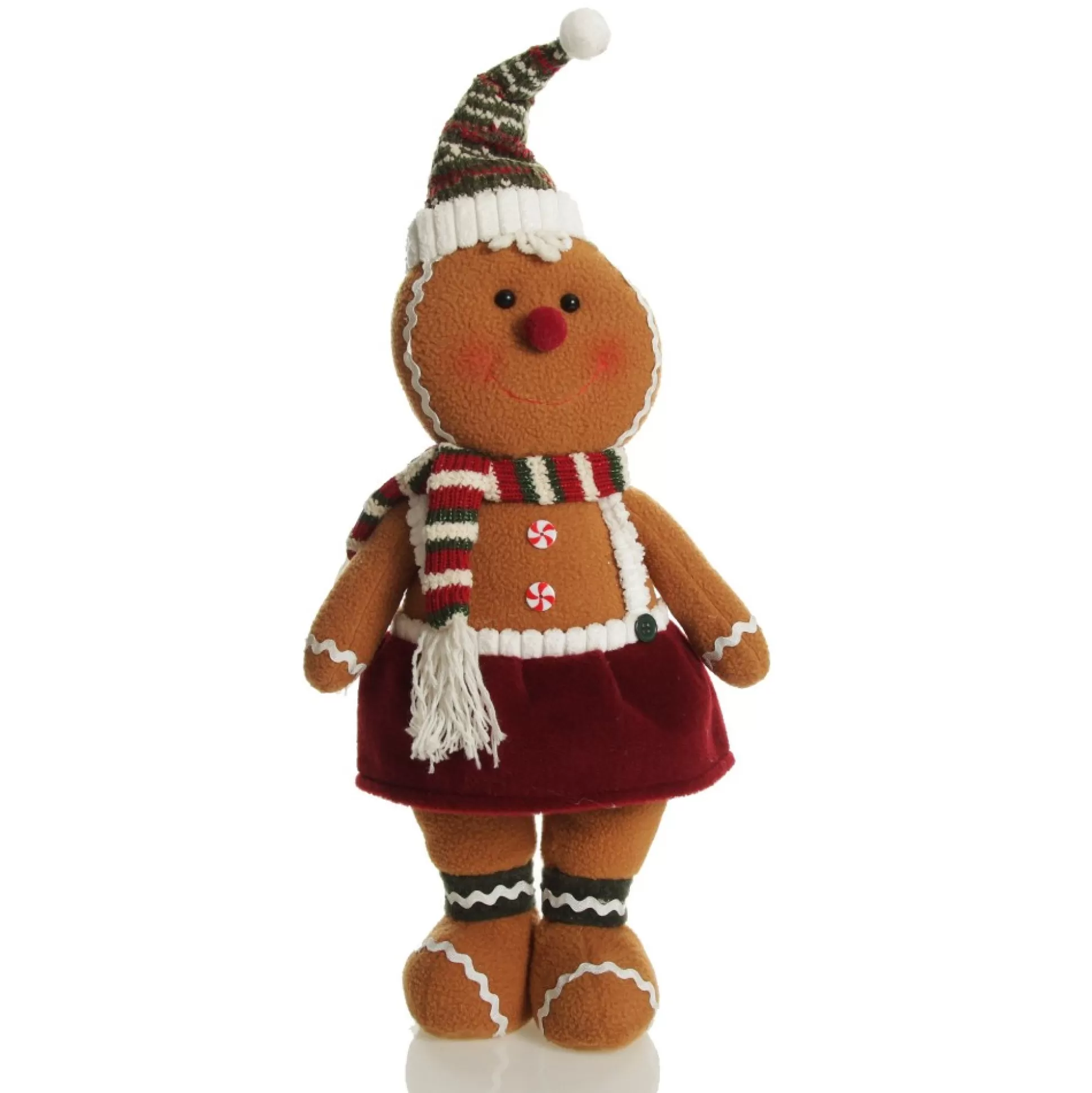 Cuddly Plush Standing Girl Gingerbread Christmas Ornament Christmas Figurines |