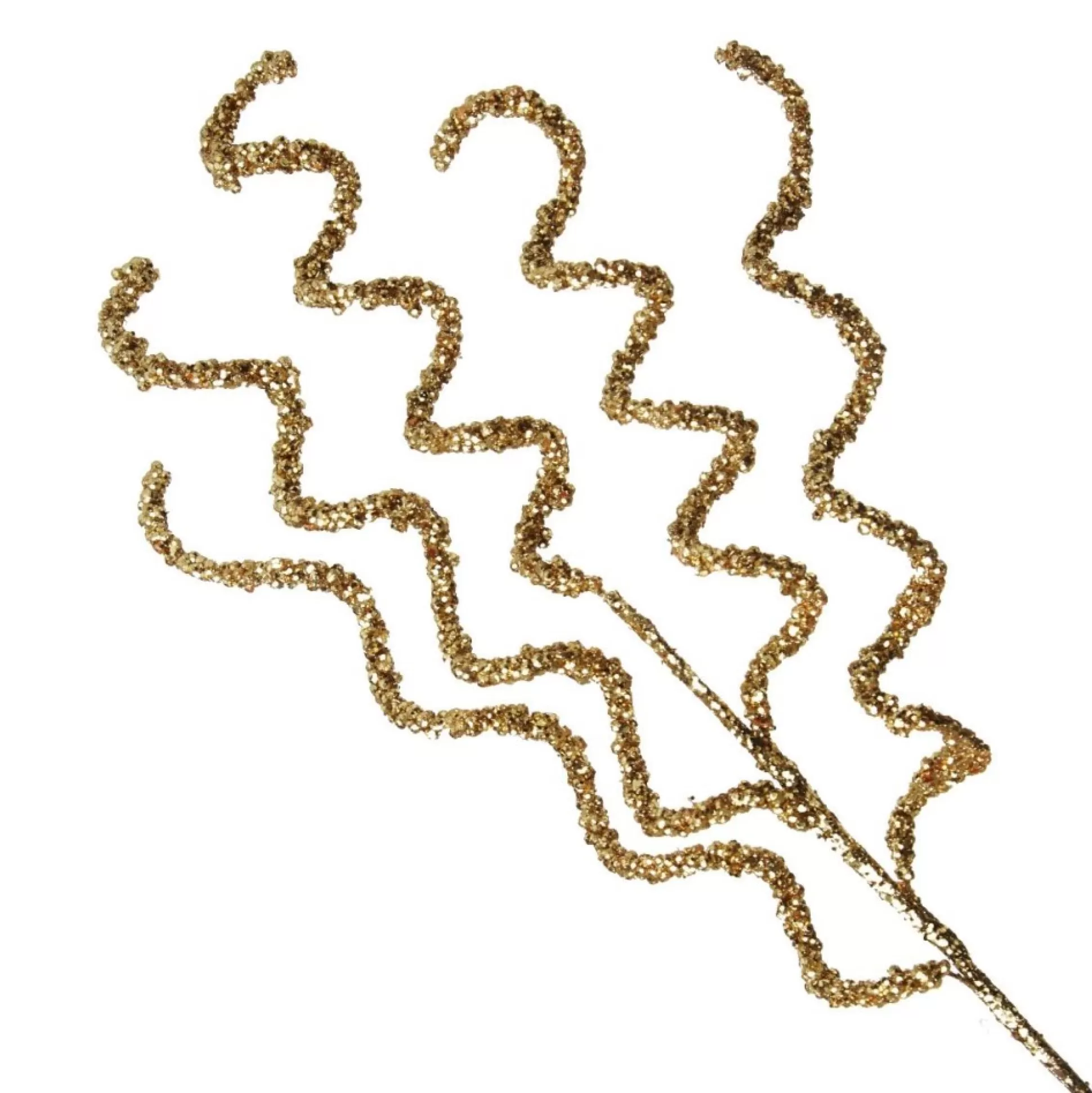 Curly Gold Beaded Glitter Pick Christmas Tree Picks |