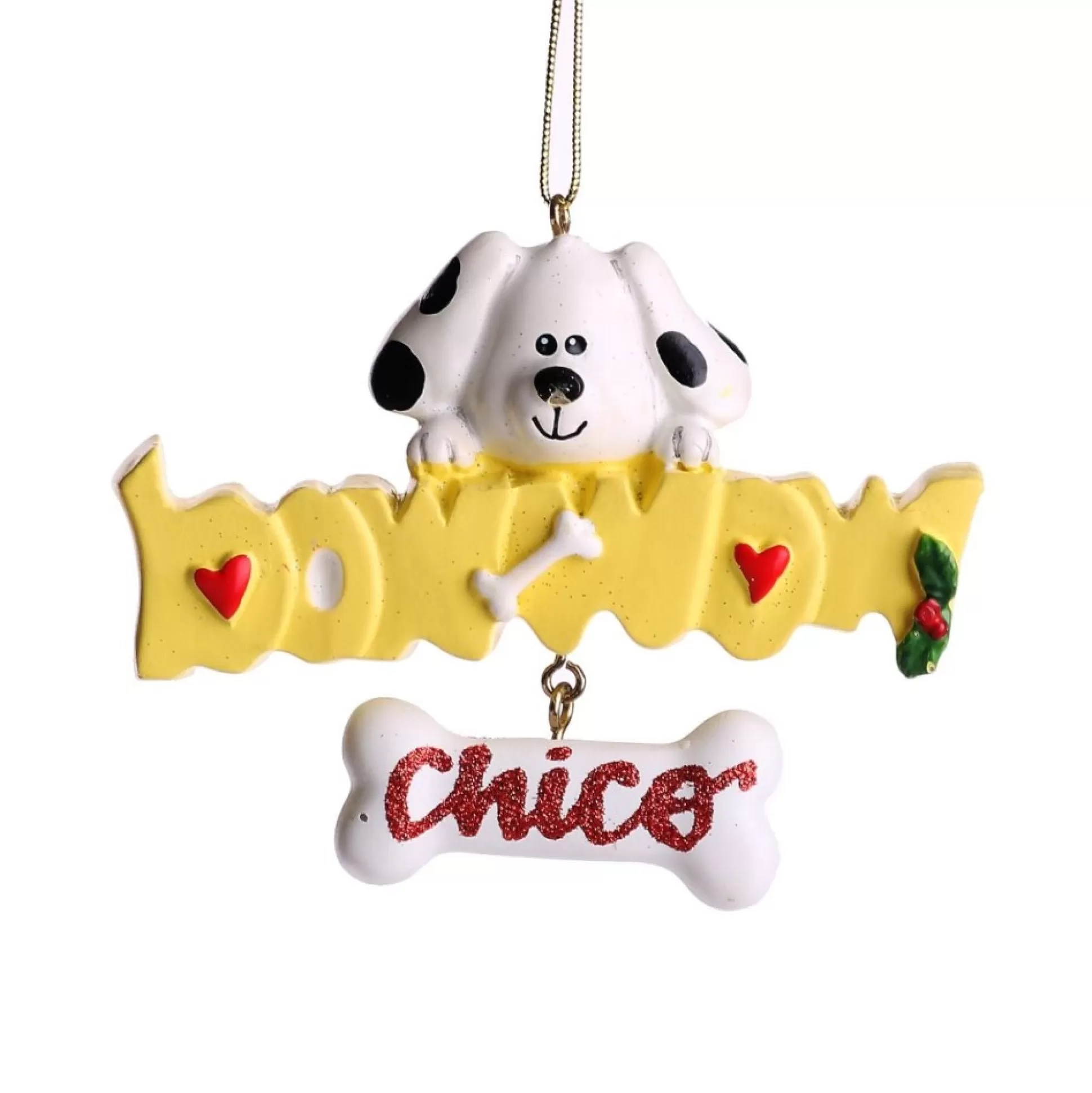 Dog Bow Wow Ornament Personalised Decorations |