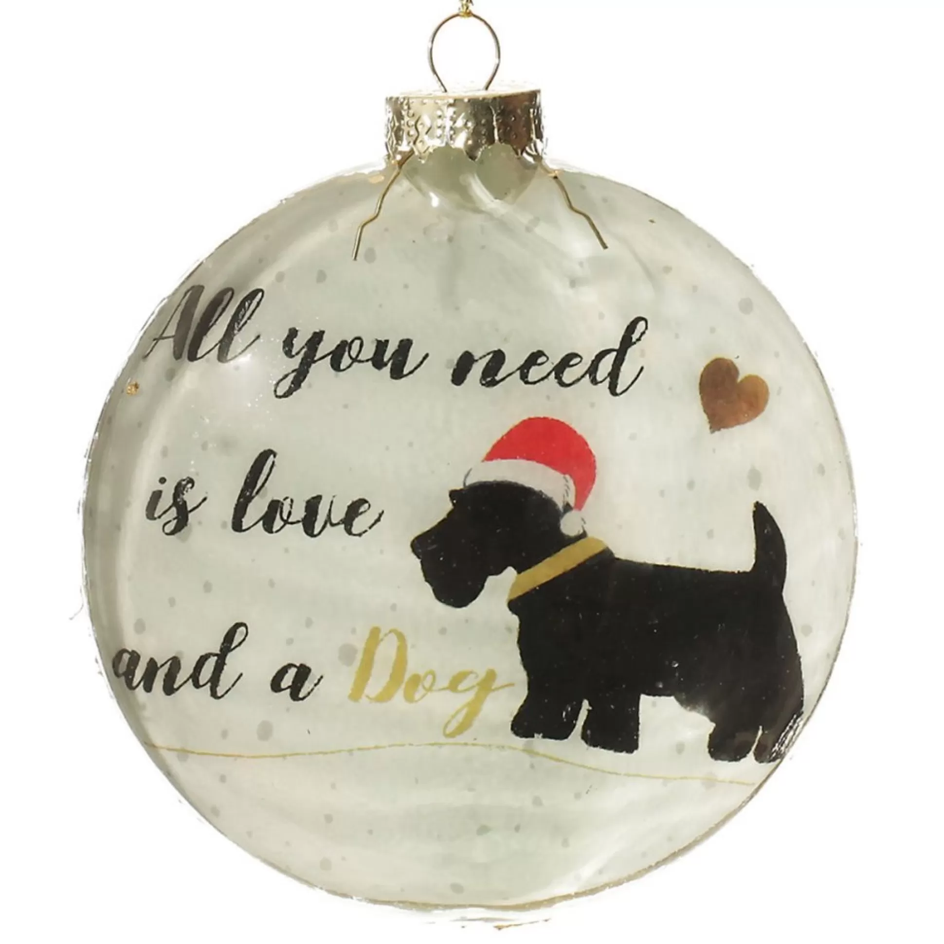 Dog Lovers Christmas Glass Disc Glass Hearts And Discs |