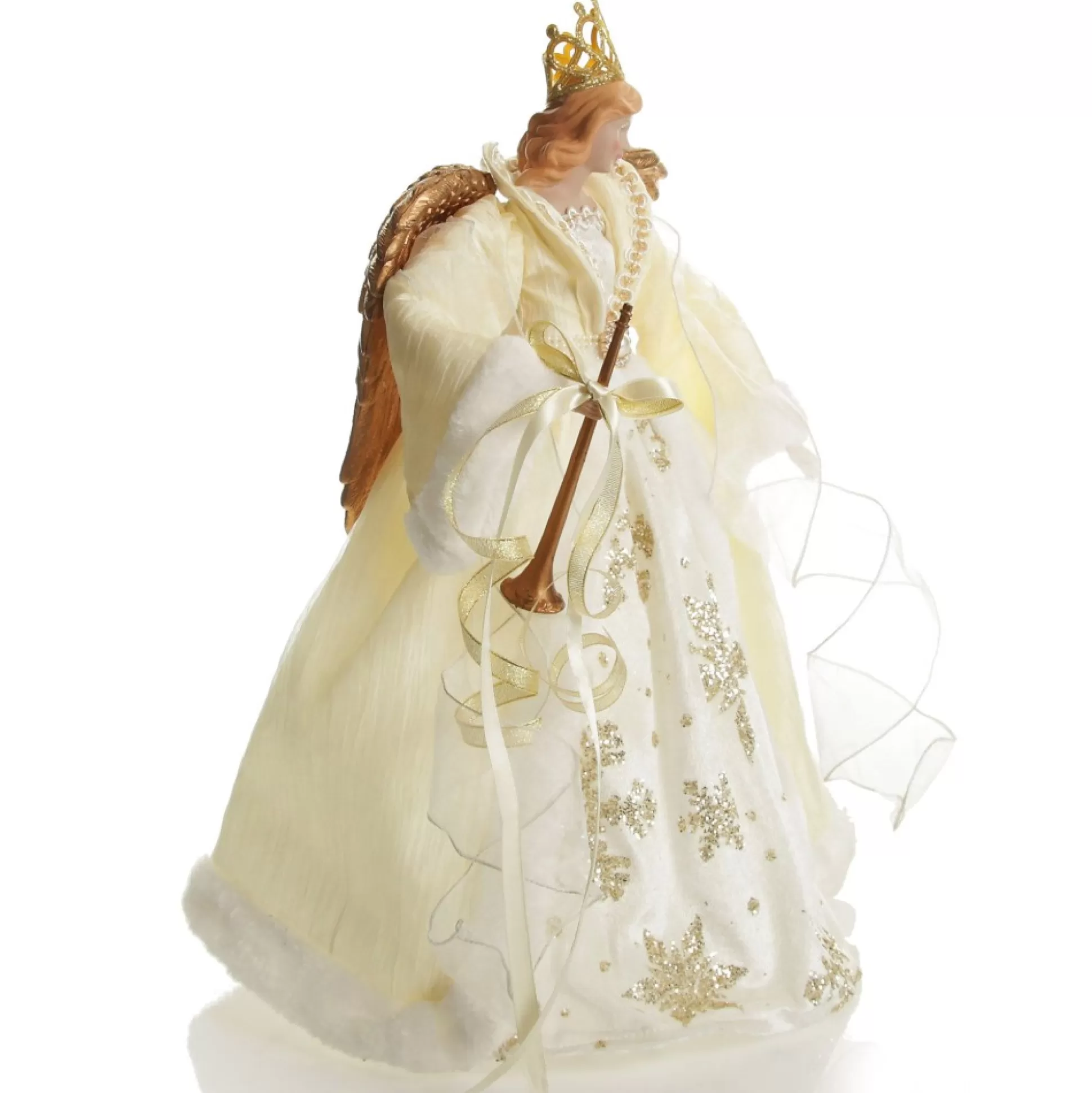 Elegant Ivory and Gold Christmas Angel Tree Topper Tree Toppers |